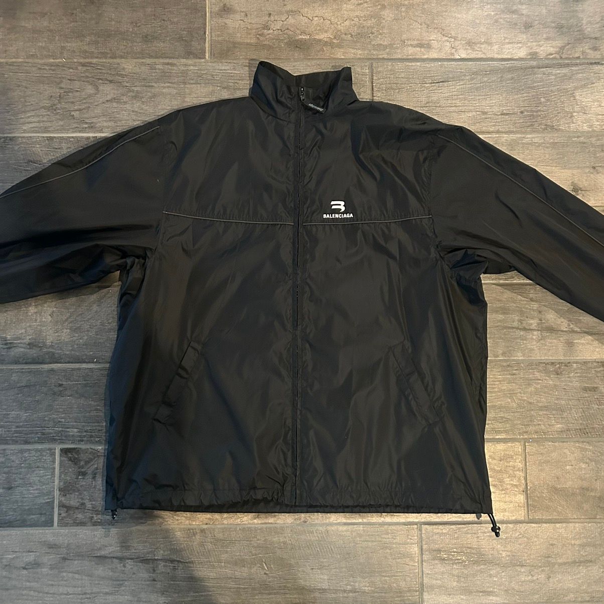 Pre-owned Balenciaga Sporty B Nylon Track Jacket In Black