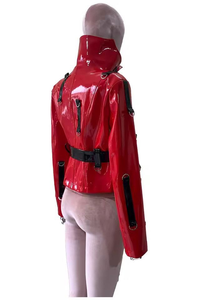 Other Gothic Punk Faux Leather Red & Black Women’s Jacket Size S / US 4 / IT 40 - 5 Thumbnail