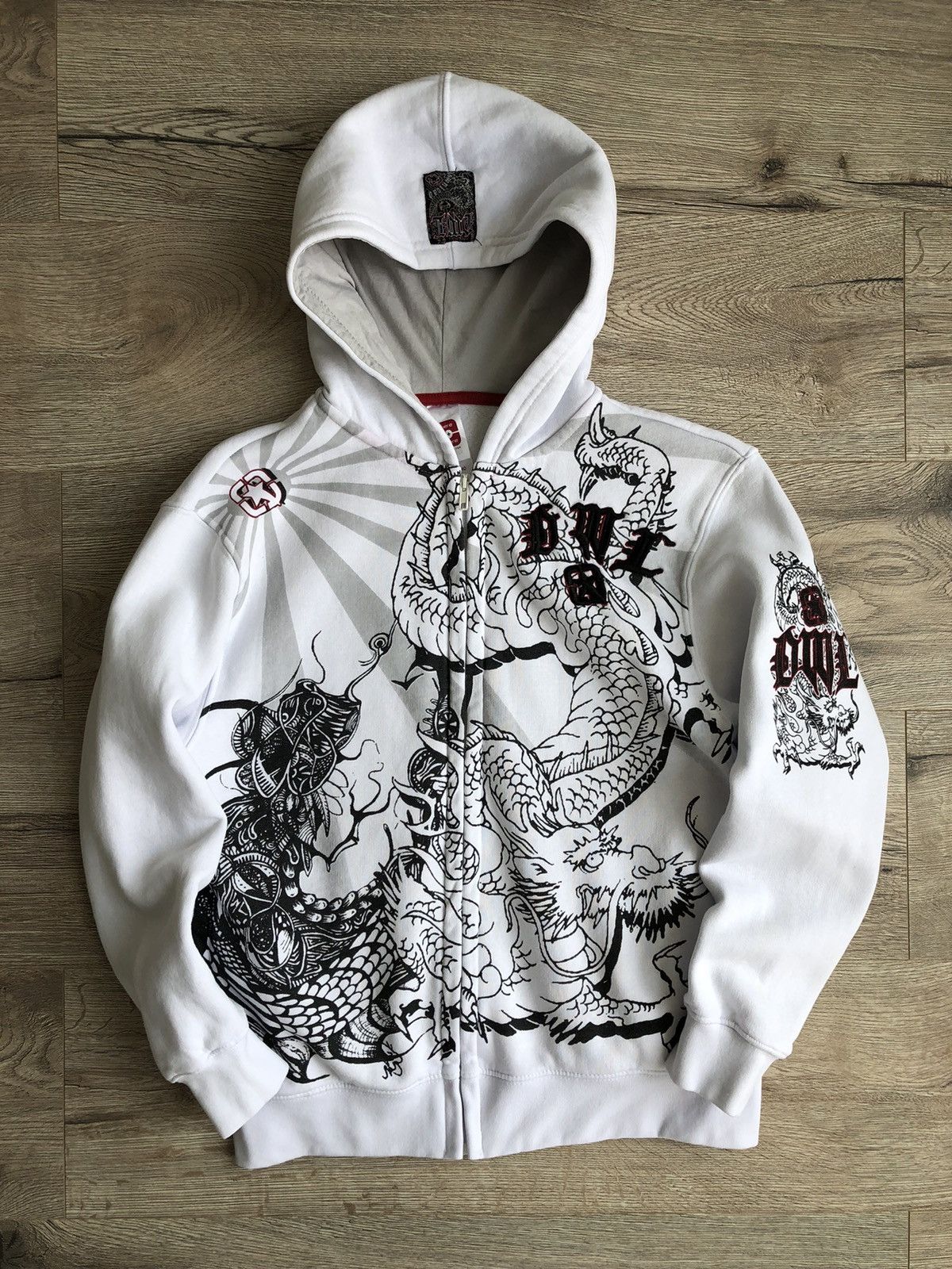 Ed Hardy トラックジャケット ブルゾン グランジ y2k 平成 Vintage Ed Hardy crazy graphic patterned track | Depop