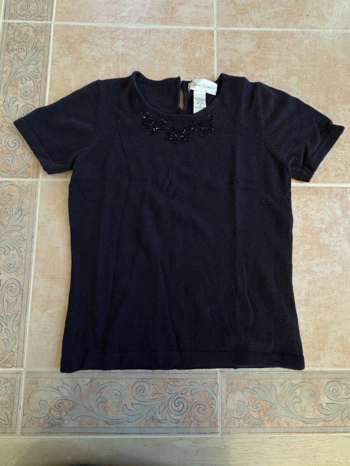 Designer Casual Corner Navy Merino wool Acrylic Blend Top size S Size S / US 4 / IT 40 - 1 Thumbnail