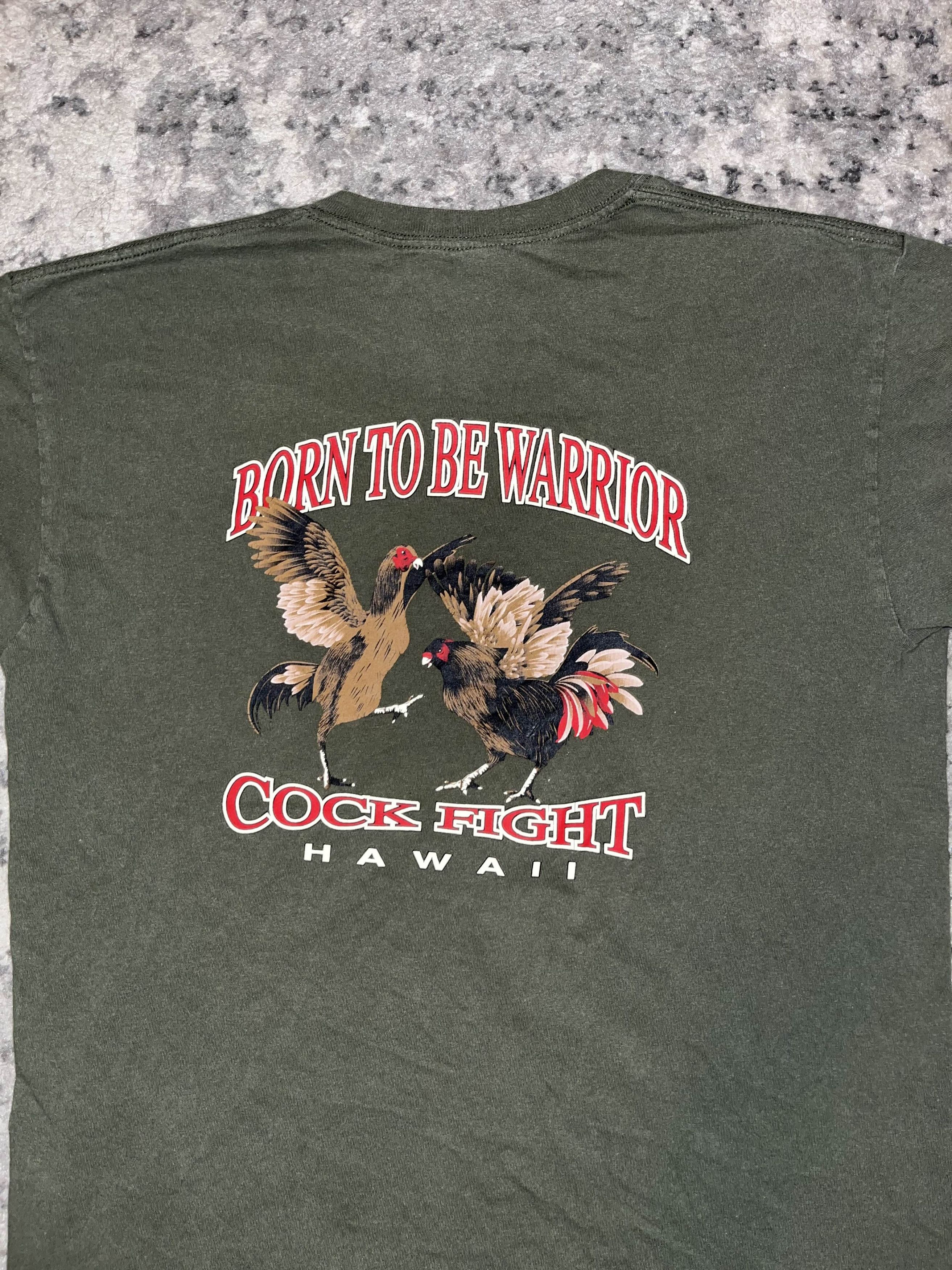 Vintage Funny Y2K Born To Be Warrior Hawaii Chicken Shirt Size US L / EU 52-54 / 3 - 1 Thumbnail