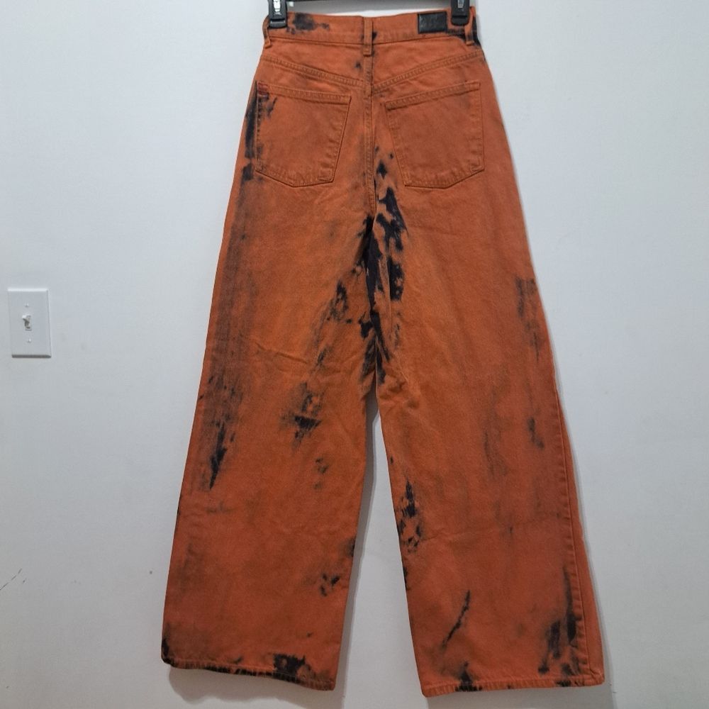 Bdg BDG The A Wide Leg Ombre Acid Wash Grunge Streetwear Baggy Jeans Size 26 Orange Size 26" / US 2 / IT 38 - 15 Thumbnail