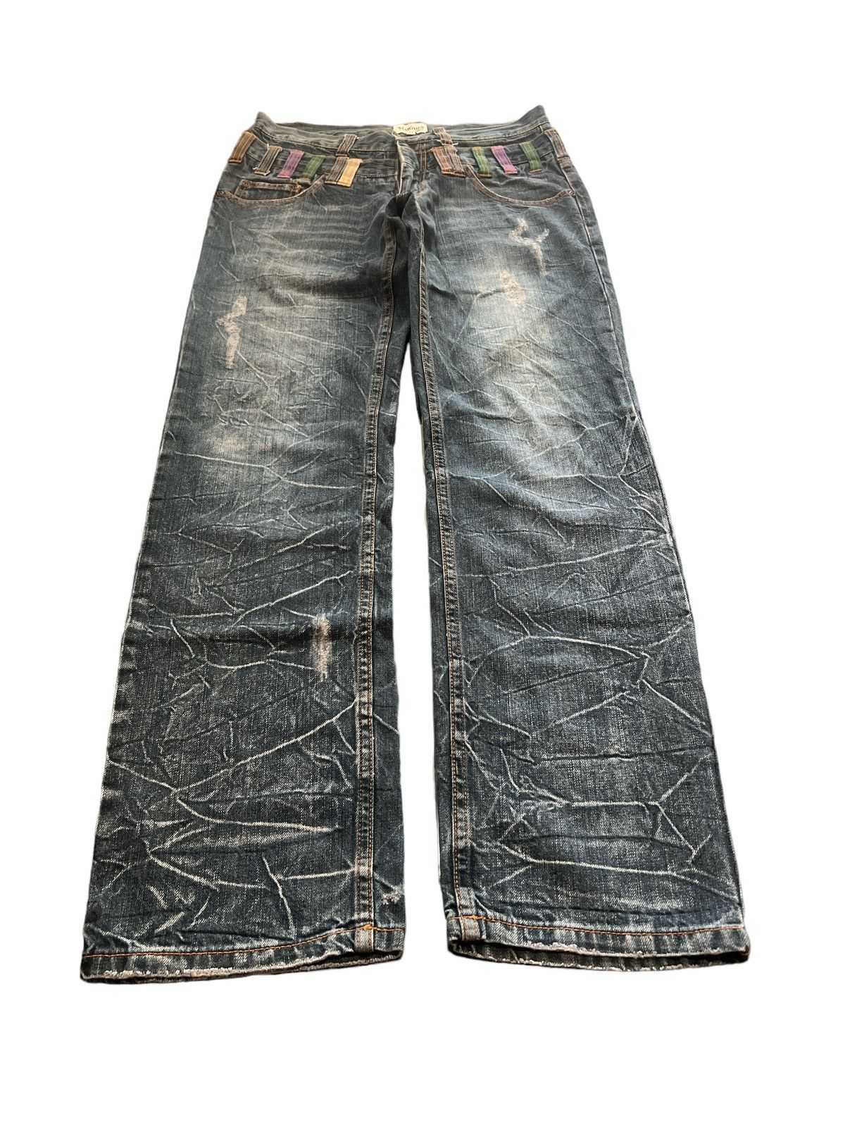 Japanese Brand × Vintage DOUBLE WAIST‼️NYLAUS DISTRESSED DENIM PANT Size US 30 / EU 46 - 2 Thumbnail