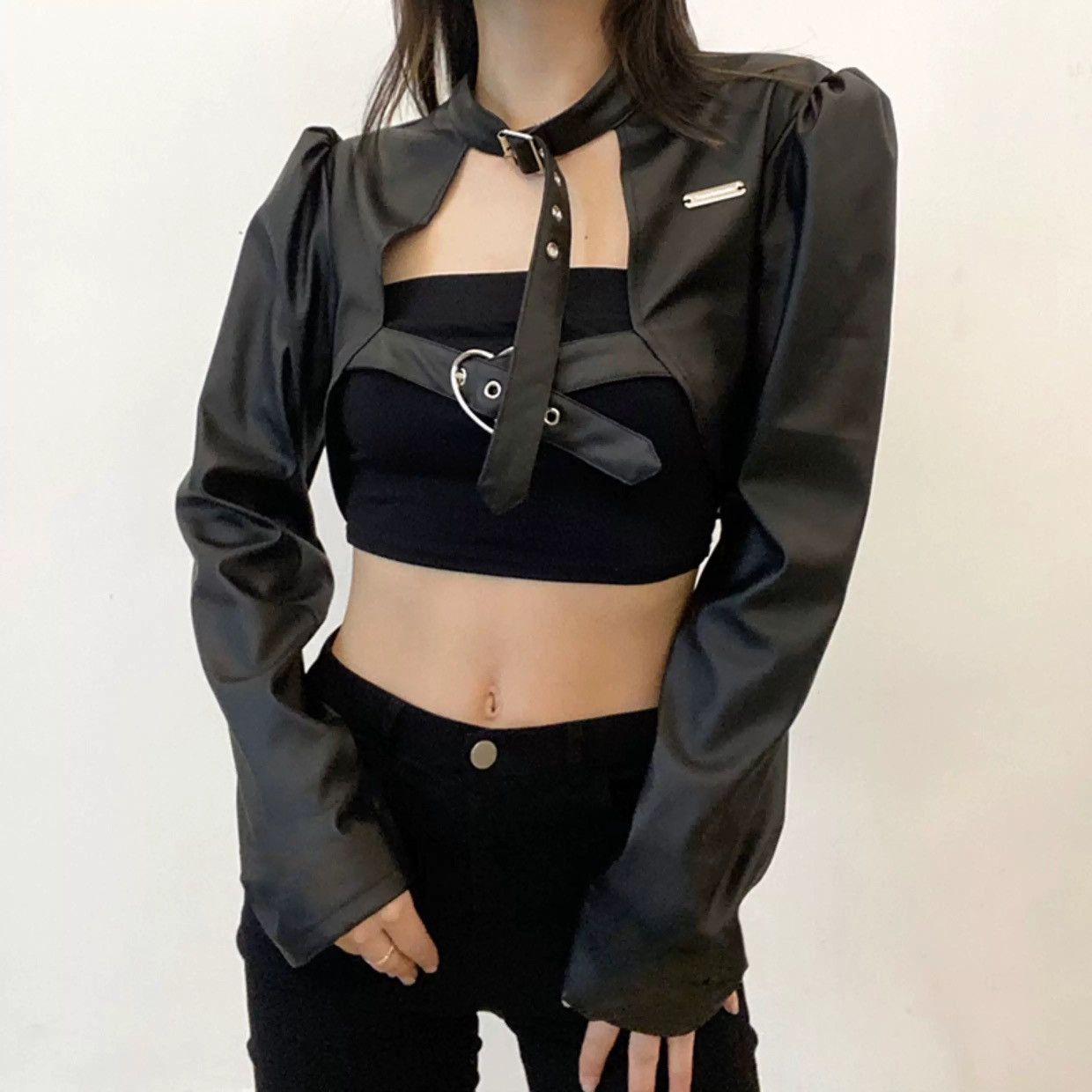 Other Y2K Heart Buckle Crop Jacket Top Size M / US 6-8 / IT 42-44 - 3 Thumbnail