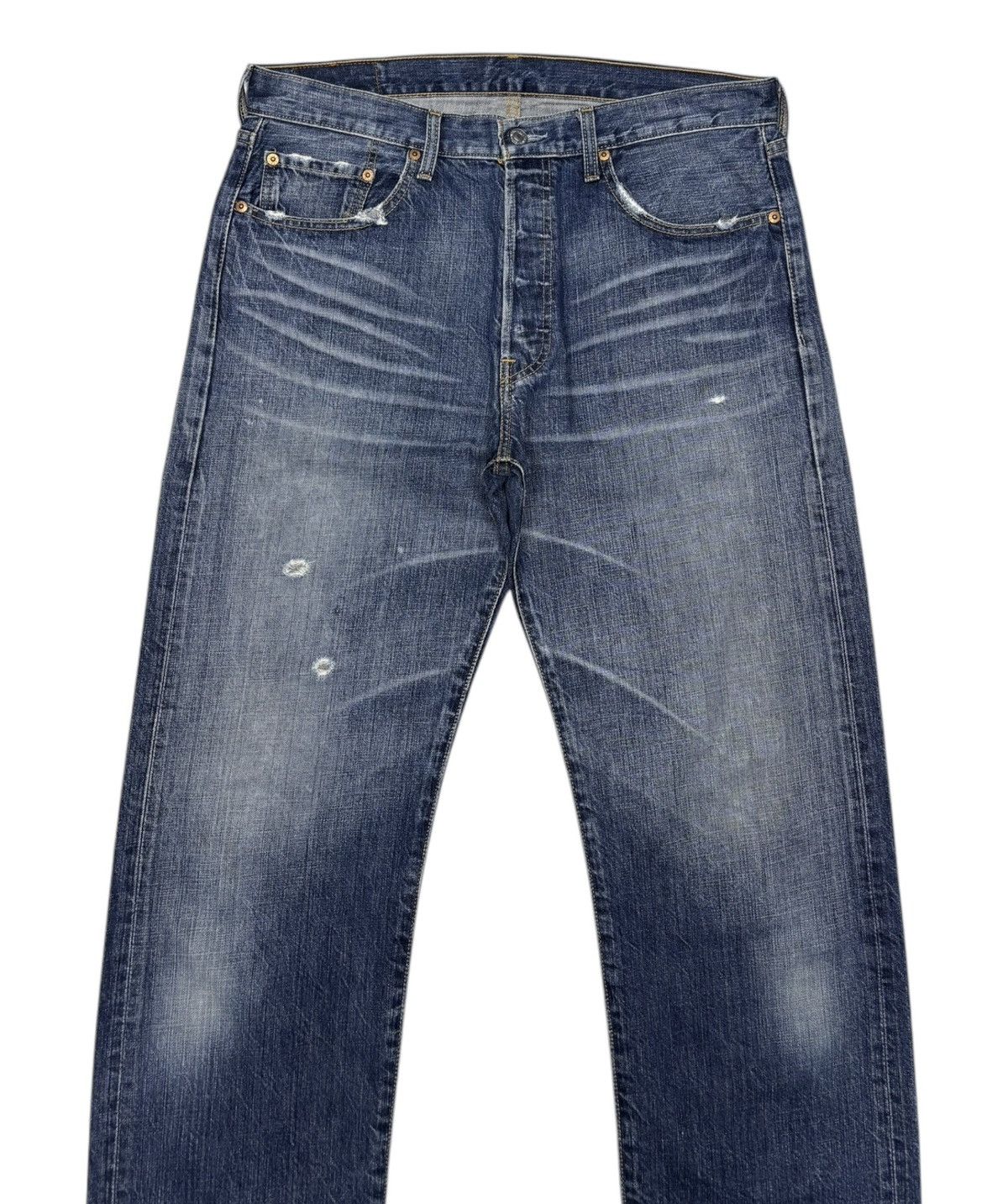 Levi's 🔥VINTAGE LEVIS 501 DISTRESSED DENIM JEANS Size US 34 / EU 50 - 3 Thumbnail