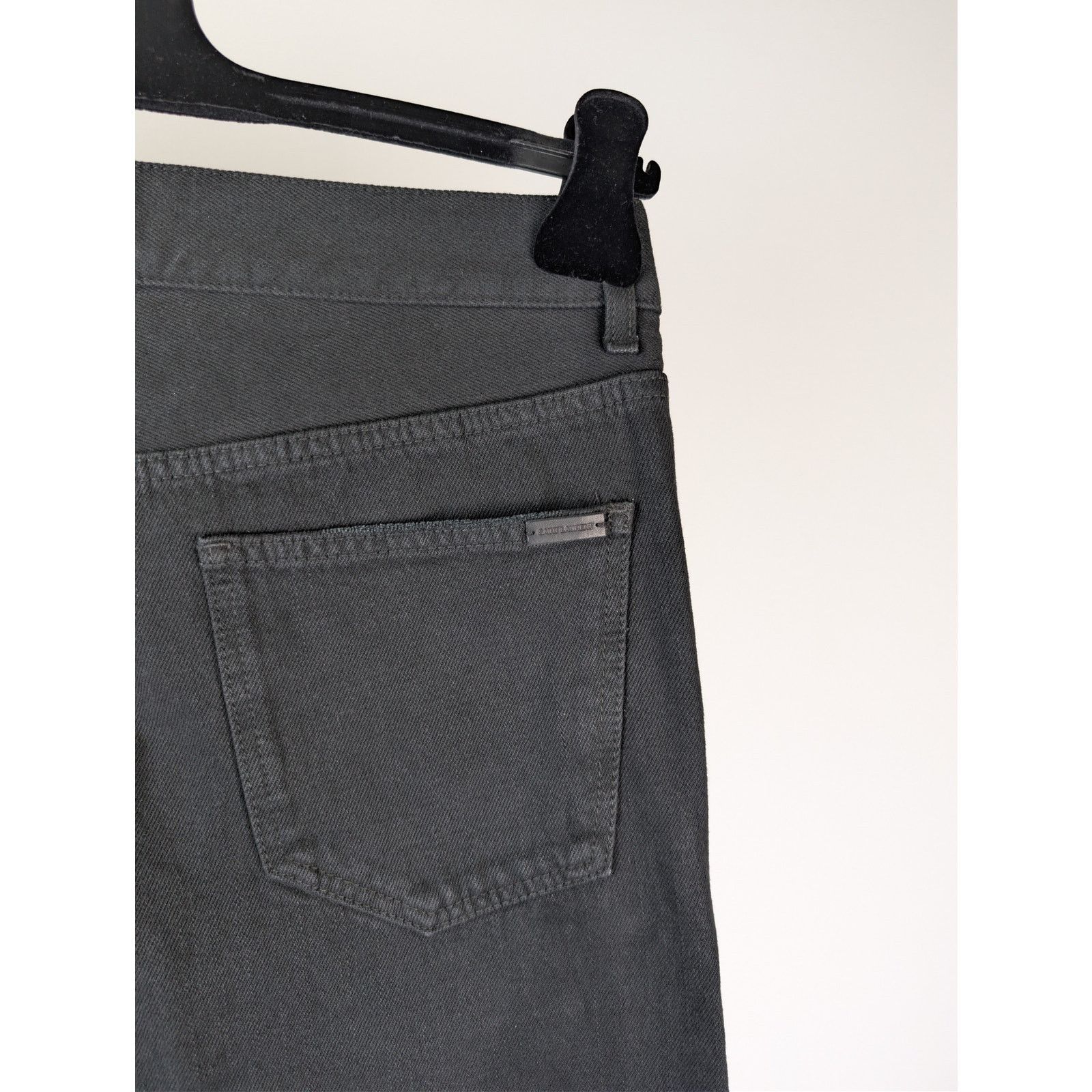 Saint Laurent Paris o1rshd1 Straight Baggy Denim Jeans in Oklahoma Black Size US 29 - 14 Thumbnail