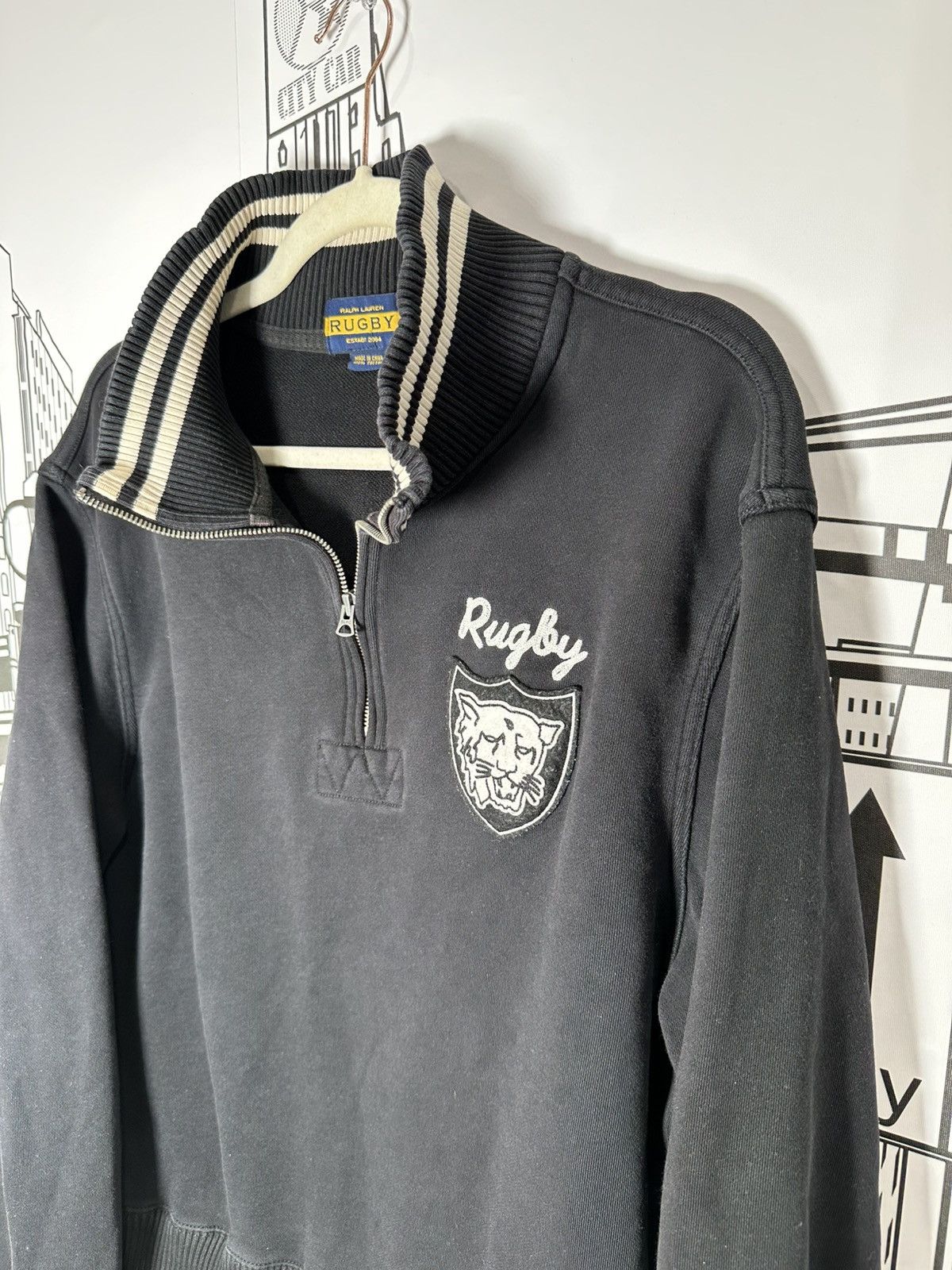 Rugby Ralph Lauren Rugby Ralph Lauren Tiger Crest Qtr Zip Black XL Size US XL / EU 56 / 4 - 2 Thumbnail