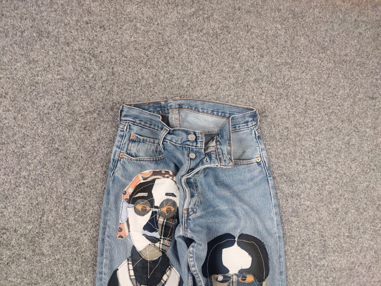 Levi's Vintage 90's Levis 501 Sashiko Patchwork Face Jeans watanabe Size US 33 - 4 Thumbnail