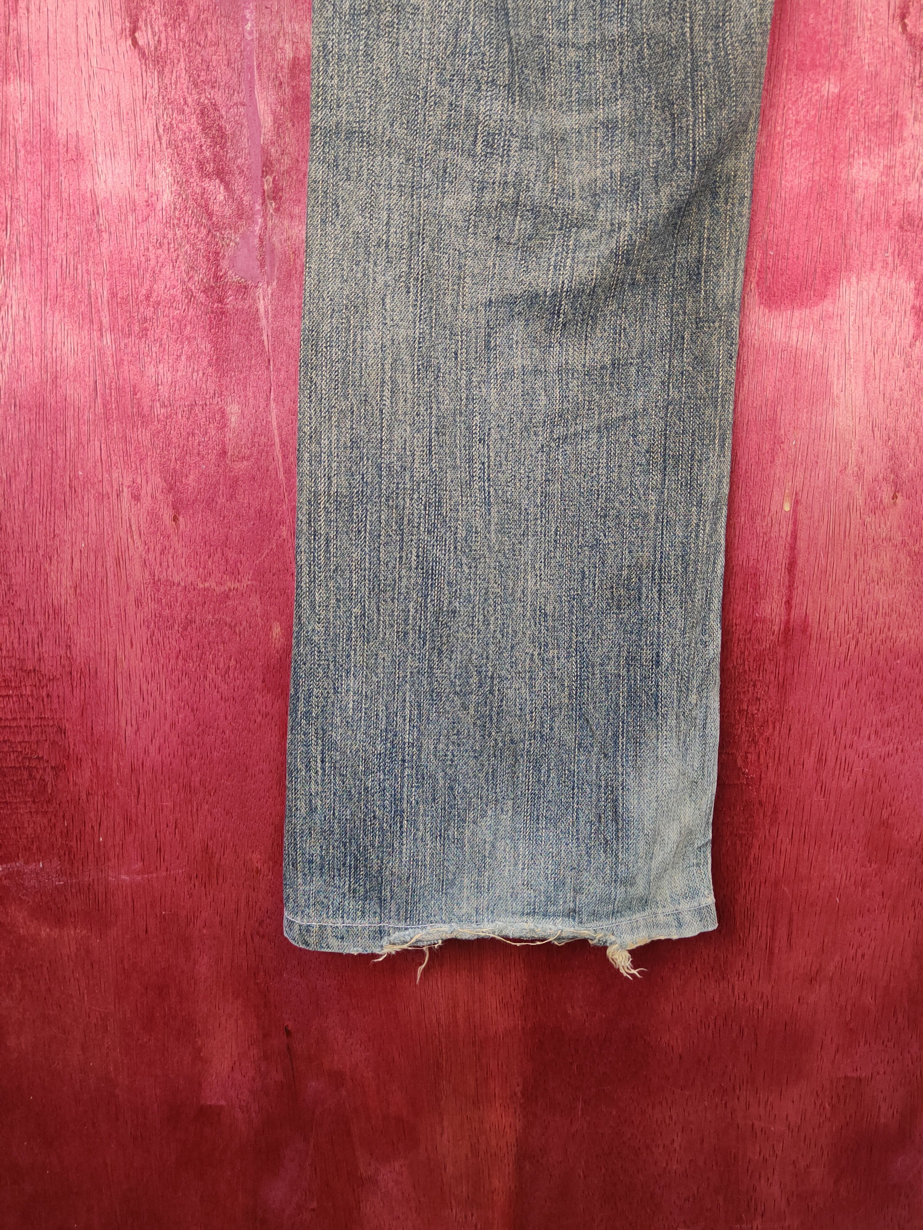 Japanese Brand Wrangler Dark Blue Faded Distressed Ripped Jeans #S1644 Size 30" / US 8 / IT 44 - 10 Thumbnail