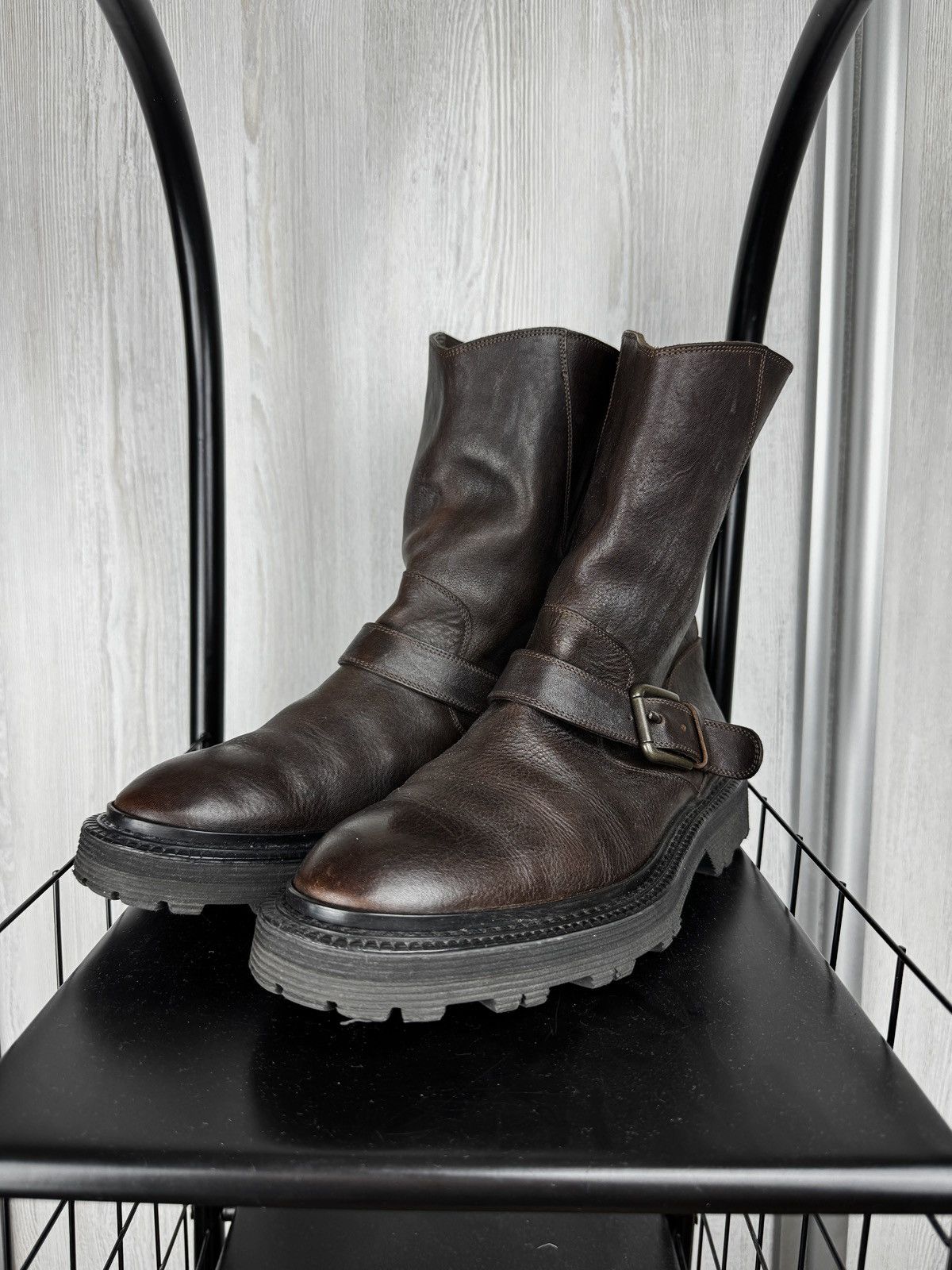 Dolce & Gabbana Dolce & Gabbana Brown Leather Biker Boots men’s size UK 8.5 Size US 9.5 / EU 42-43 - 6 Thumbnail