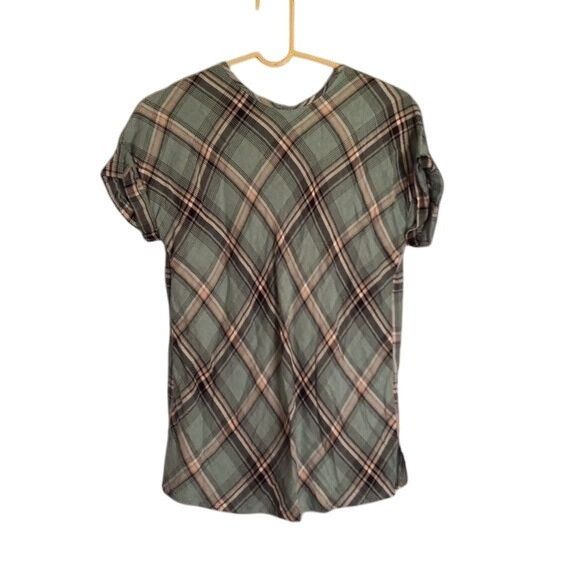 J. Jill J. Jill XS Womens Short Sleeve Shirt Plaid Cotton Modal Blen Size XS / US 0-2 / IT 36-38 - 1 Thumbnail