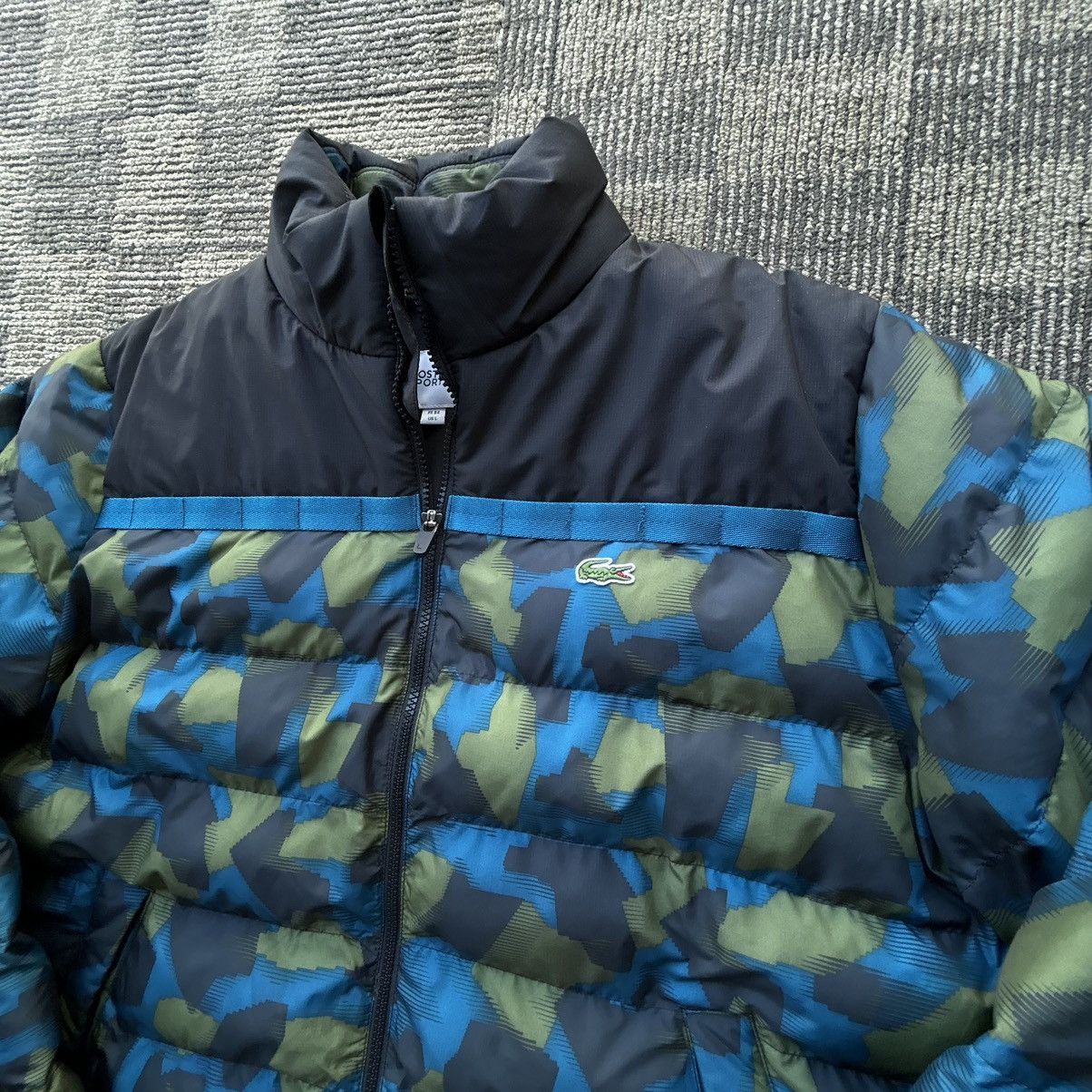 Lacoste Lacoste Sport Green/Blue Quilted Puffer Jacket Men’s Size L Size US L / EU 52-54 / 3 - 3 Thumbnail