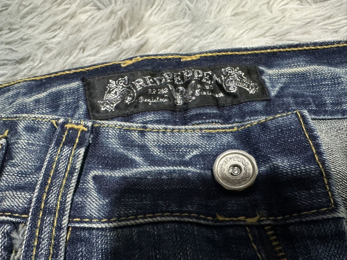 Japanese Brand 🔥Sick Y2K Red Pepper Jeans Flared Denim Distressed Size US 34 / EU 50 - 14 Thumbnail