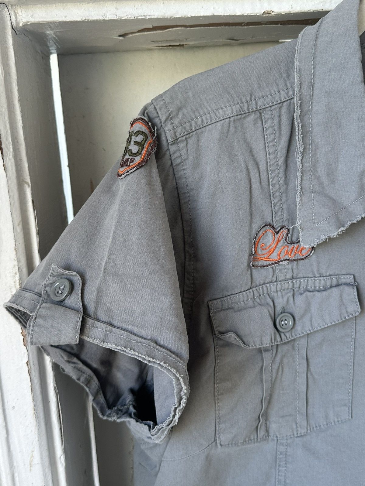 If Six Was Nine Vintage Distressed Oversized Khaki Shirt Size L / US 10 / IT 46 - 6 Thumbnail