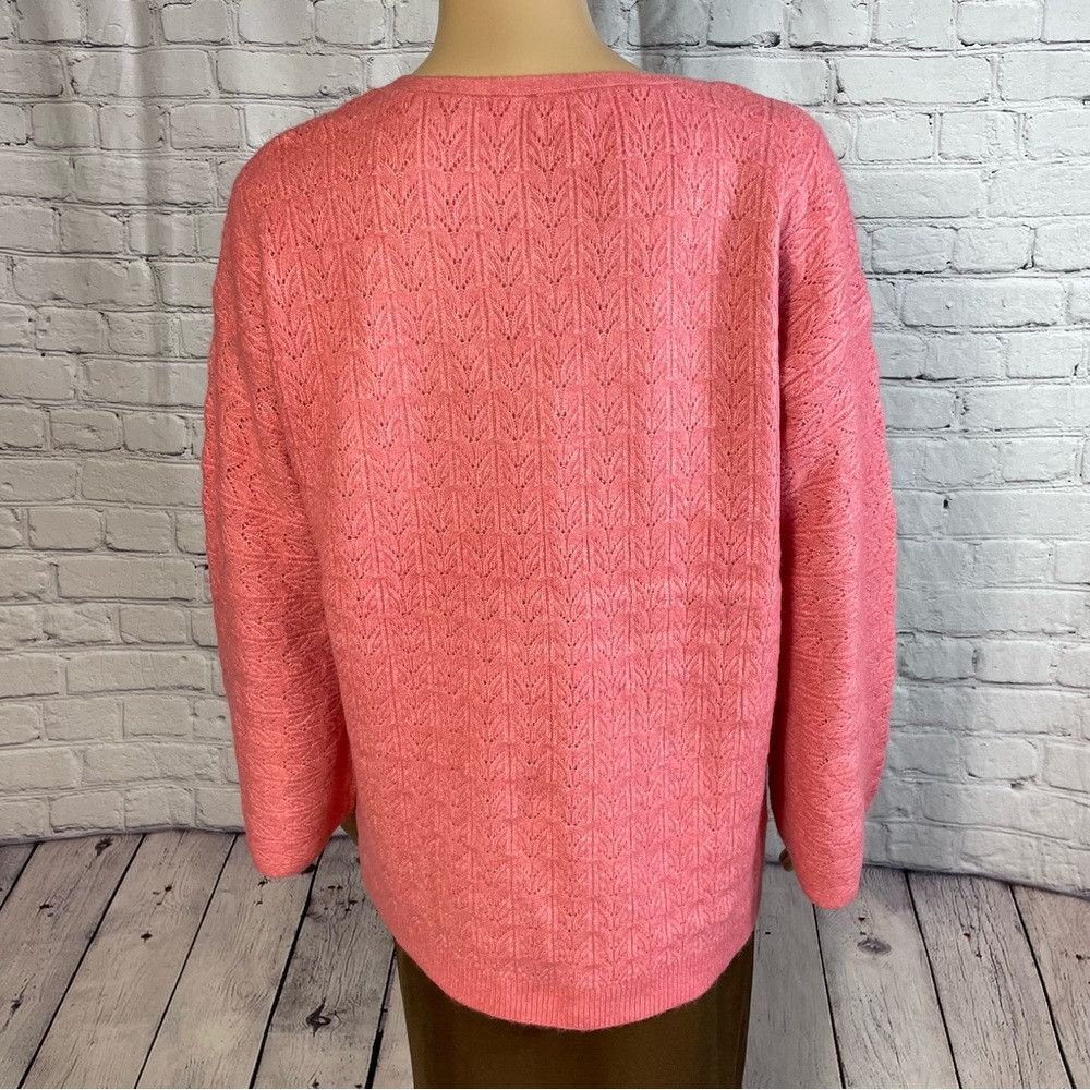 Chicos New Chico's Cable-Knit V-Neck Pink Sweater Size 1 US M Size M / US 6-8 / IT 42-44 - 4 Thumbnail