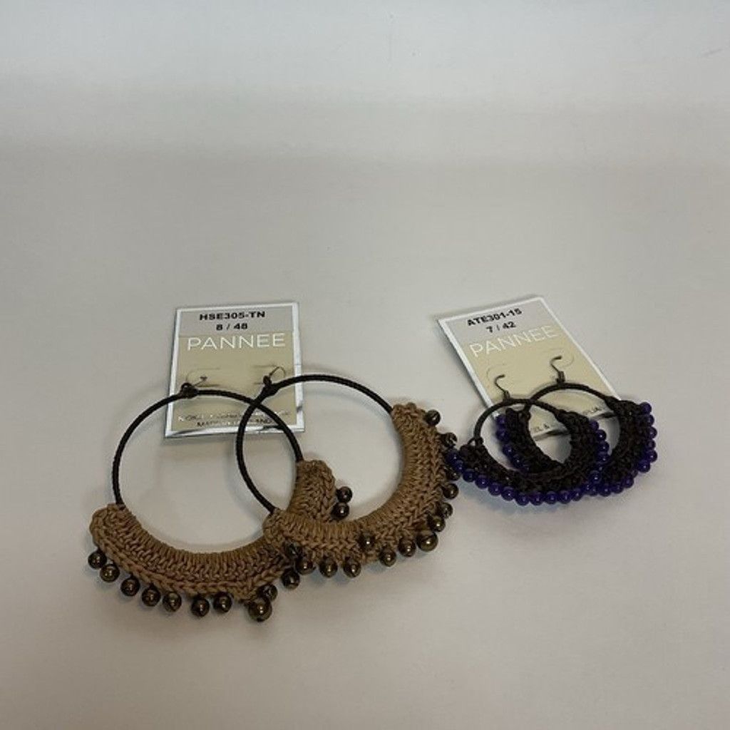 Other NWT Pannee Lot of 2 Drop Boho Woven Hoop Earrings Ring Size ONE SIZE - 10 Thumbnail