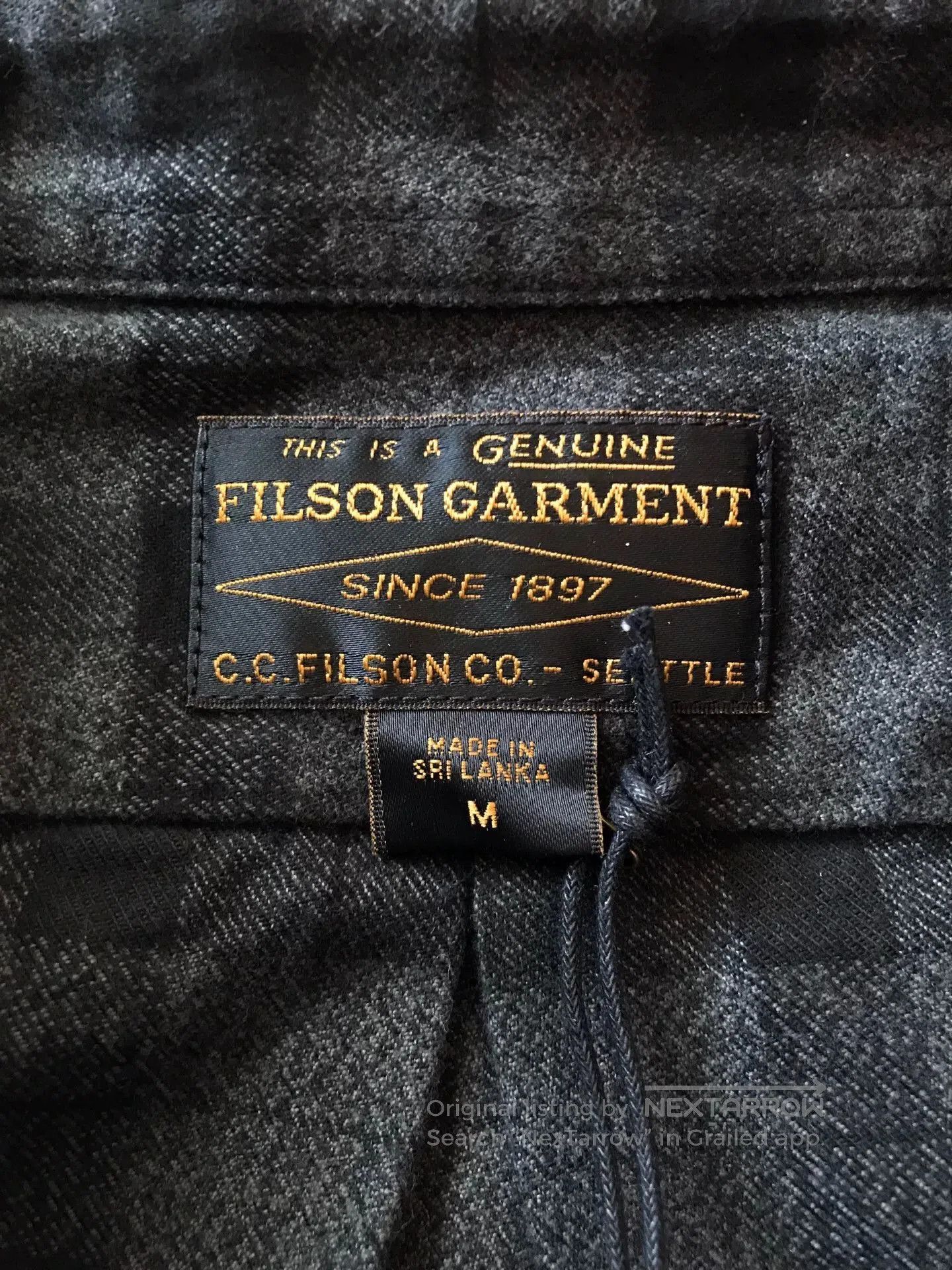 Filson Filson Gray Black Check Flannel Work Shirt. Size US M / EU 48-50 / 2 - 7 Thumbnail