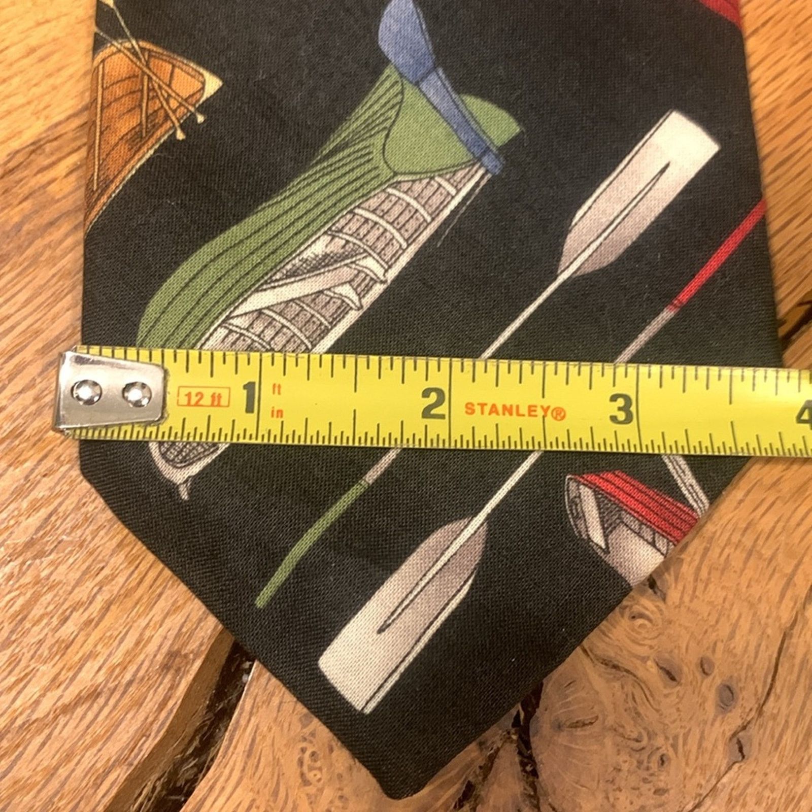 Vintage Canoes rowboats oars outdoor camping cotton necktie Size ONE SIZE - 10 Thumbnail