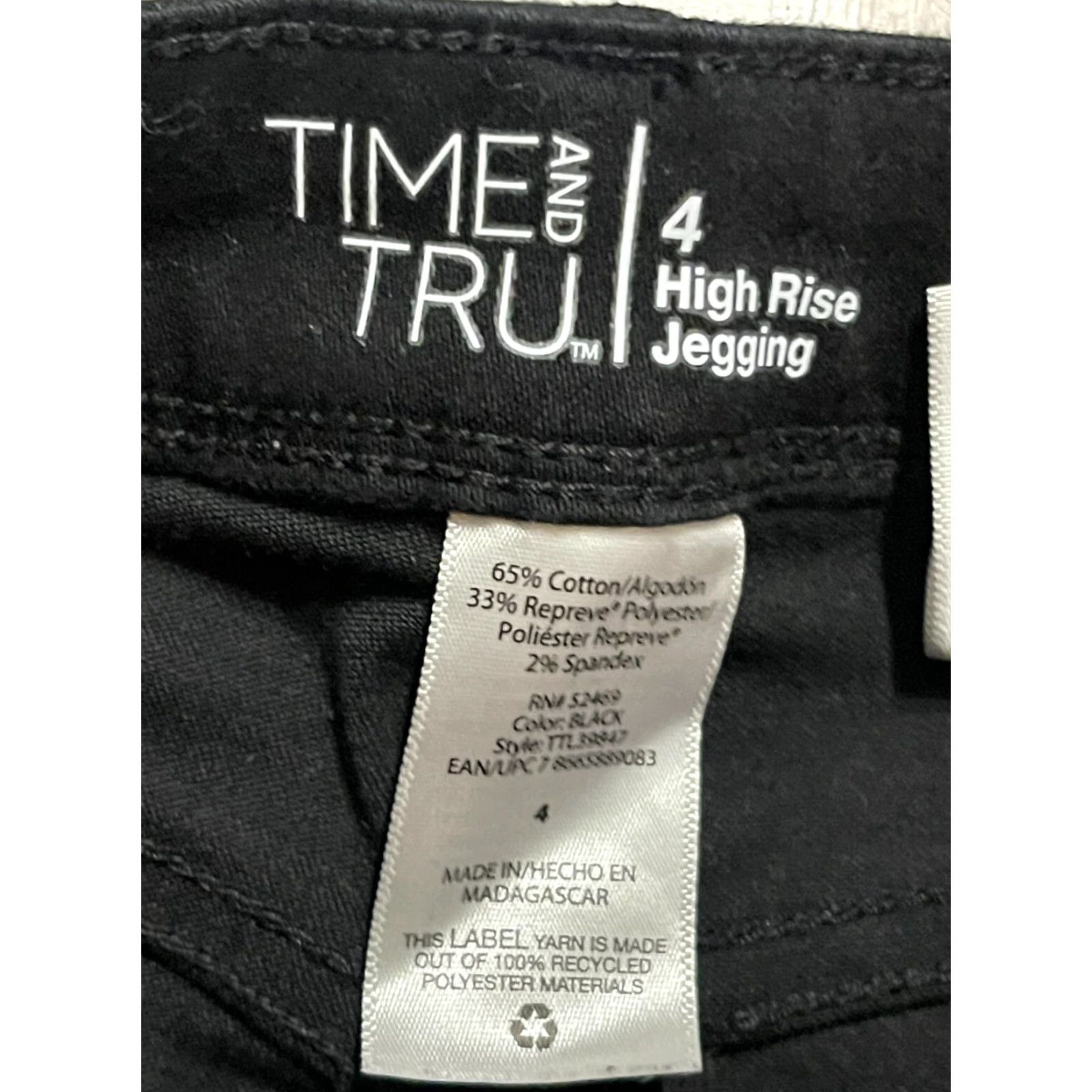 Vintage Time And Tru Jeans Women's Size 4 Black Denim High Rise Jegging Size 27" / US 4 / IT 40 - 6 Thumbnail