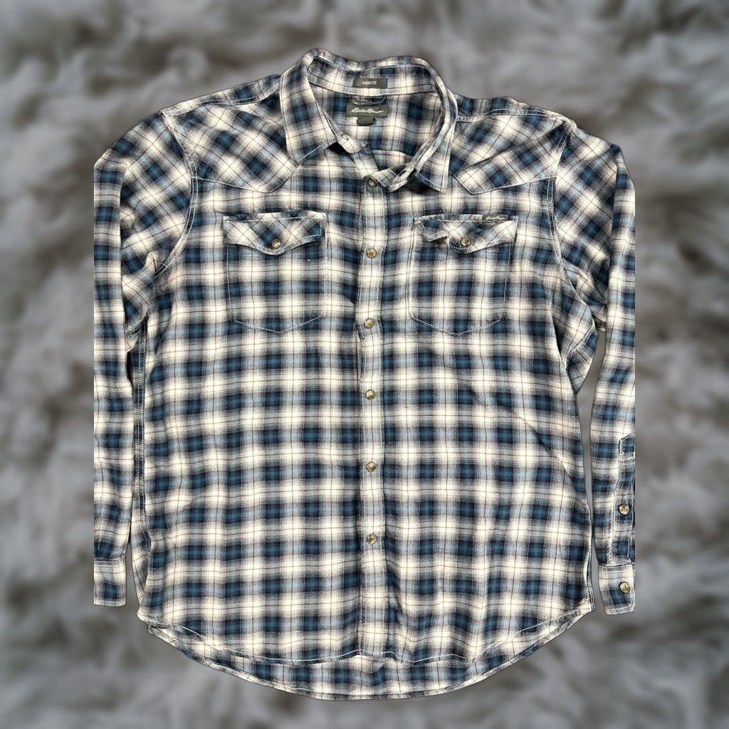 Eddie Bauer Eddie Bauer Pearl Snap Plaid Shirt Classic Fit Men’s Large Western Rodeo Shirt Size US L / EU 52-54 / 3 - 1 Thumbnail