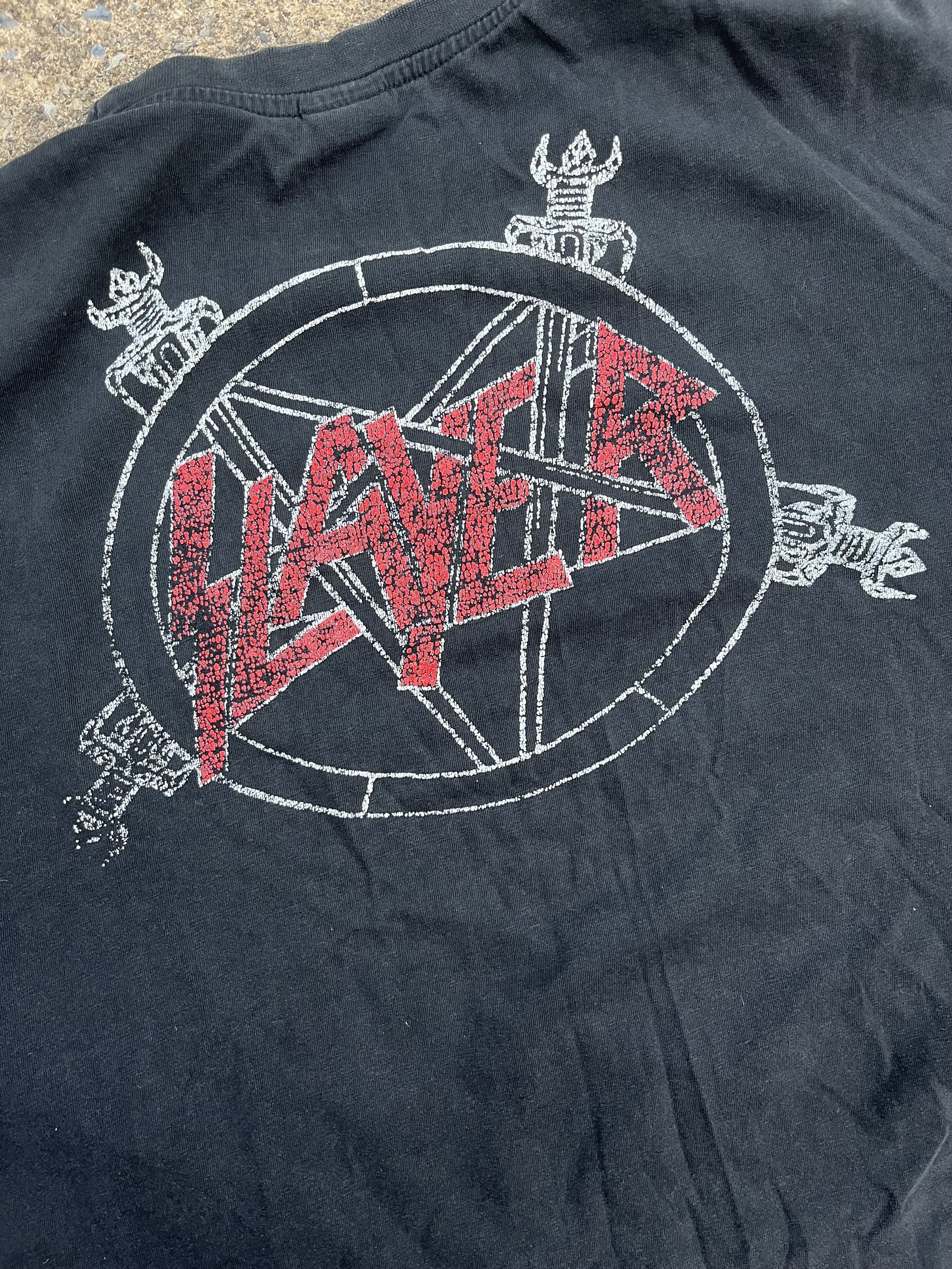 Band Tees × Vintage OG 80s Slayer Band Tshirt World Sacrifice Metallica Anthrax Size US XL / EU 56 / 4 - 4 Thumbnail