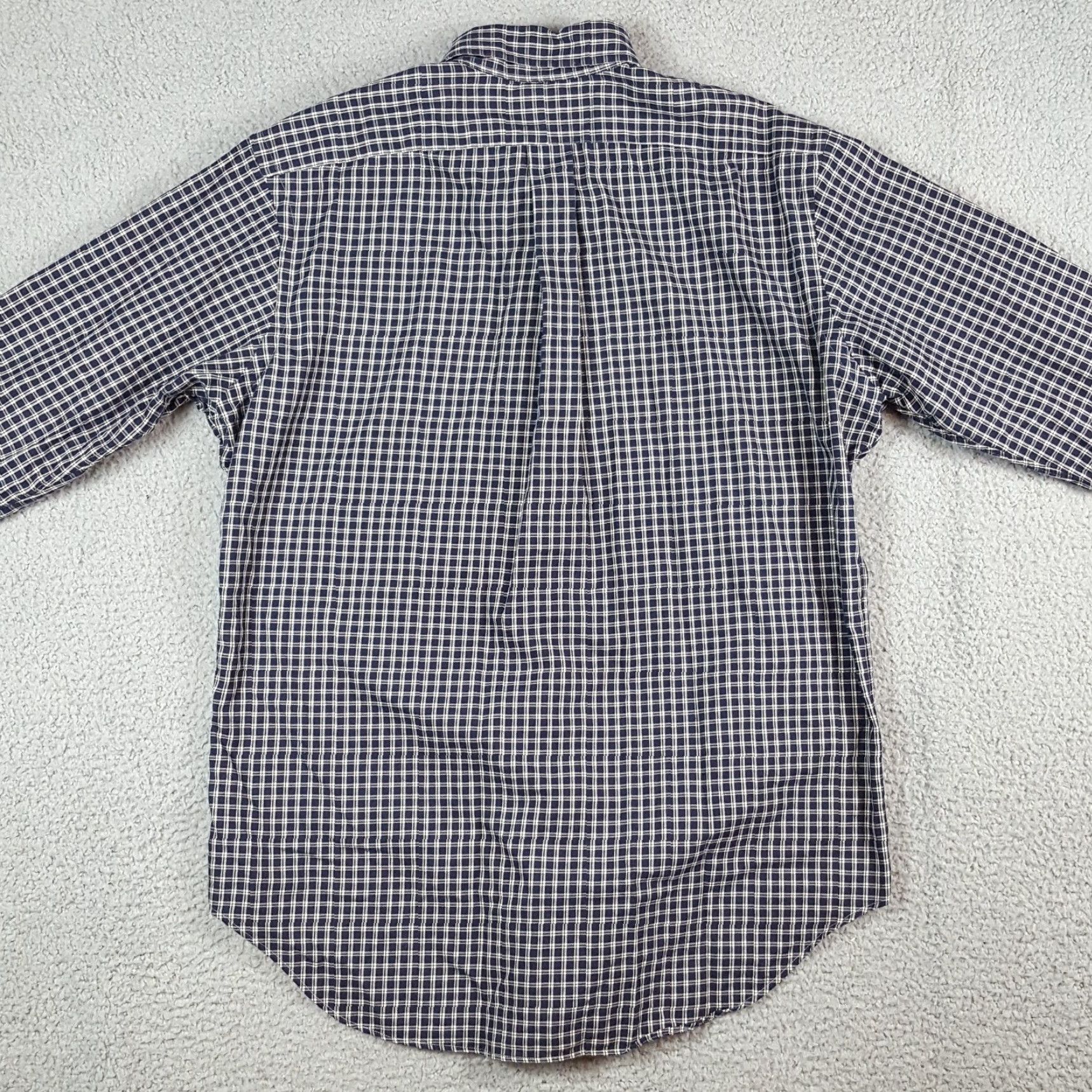 Ralph Lauren Ralph Lauren Button-Up Shirt Blue Plaid 90s Preppy Pony Logo Men's L Dress Shirt Size 42R - 6 Thumbnail