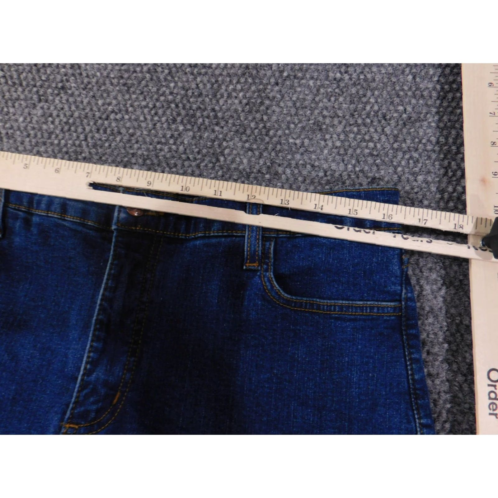 NYDJ VINTAGE? No. NYDJ Jeans Womens 14 Blue Denim Straight Leg Stretch 431D Dark Size 36" / US 14 / IT 50 - 5 Thumbnail