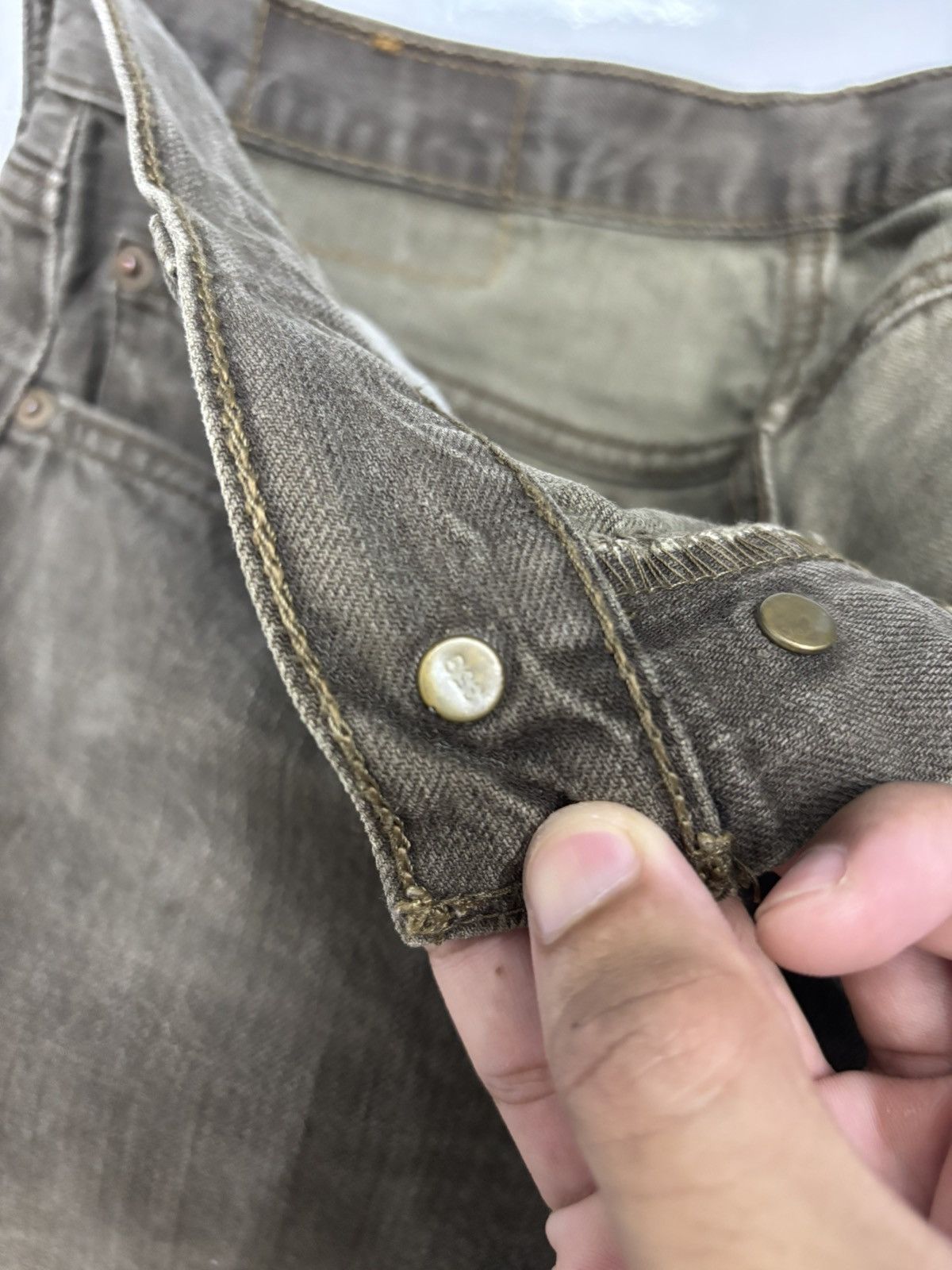Kapital THRASHED Rusty Brown Levis 501 Distress Denim Rick Owens Size US 30 / EU 46 - 14 Thumbnail