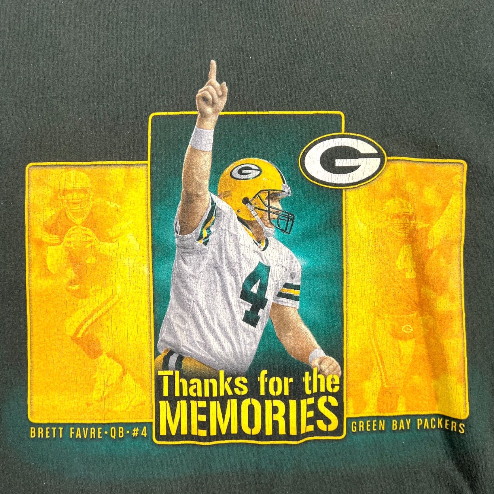 Gildan VINTAGE Green Bay Packers Brett Favre T-Shirt XL Green Classic Mens Size US XL / EU 56 / 4 - 2 Thumbnail