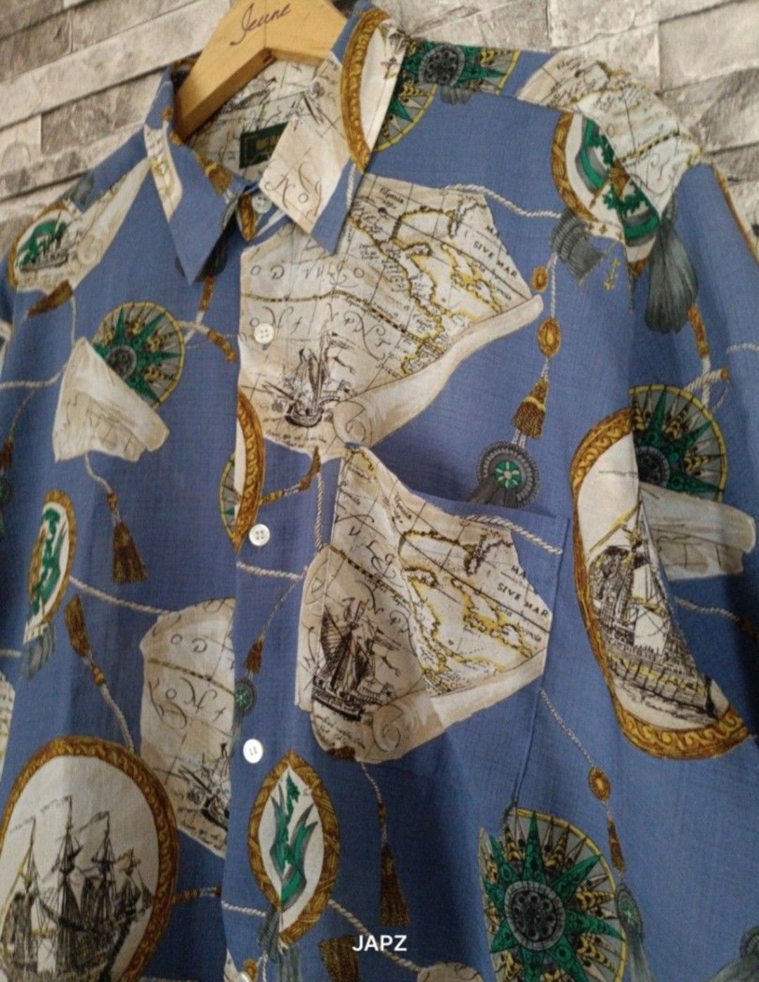 Japanese Brand Big battle ships Hawaiian button shirt Size US XL / EU 56 / 4 - 2 Thumbnail