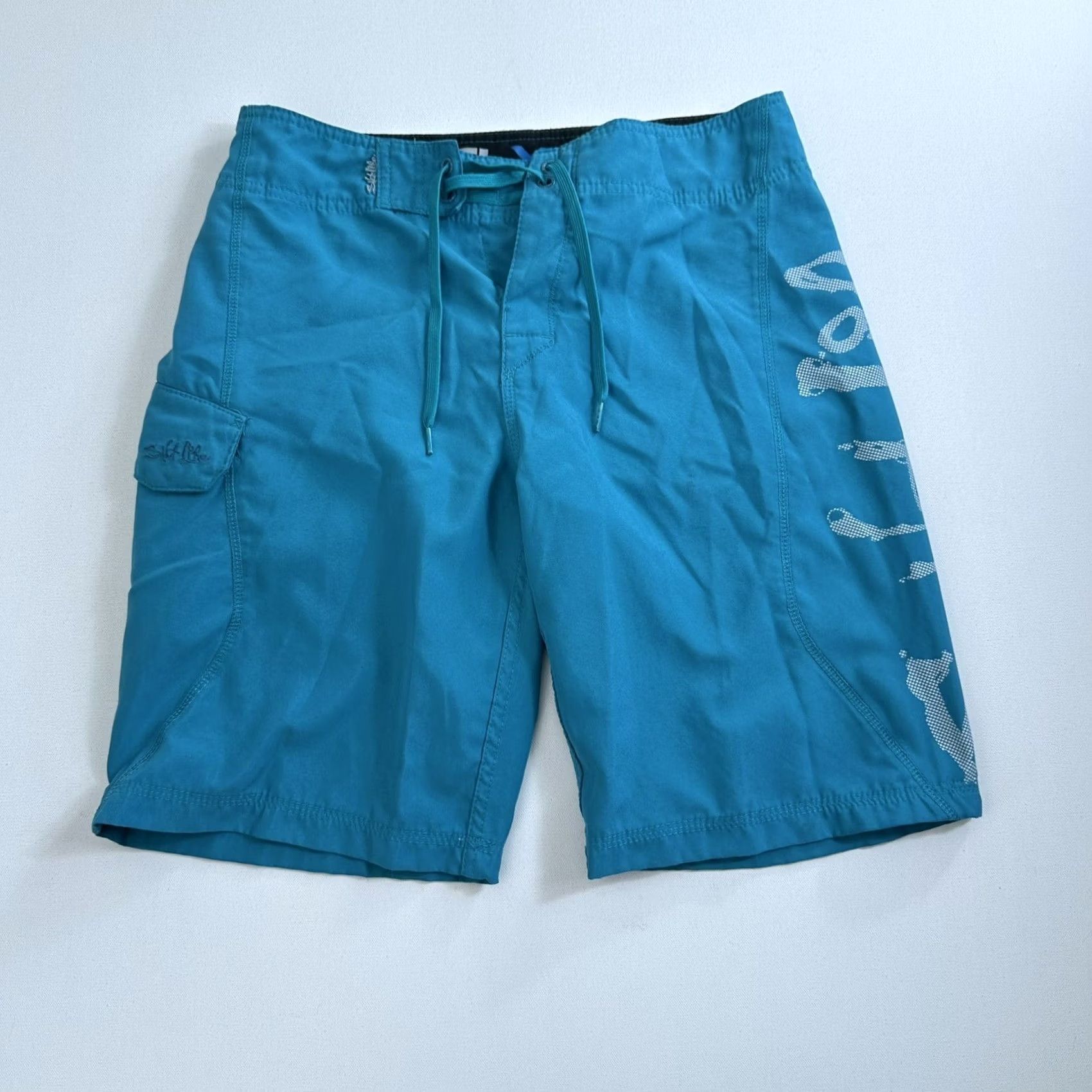Vintage SALT LIFE Board Shorts Men Blue BOMBERZ SLX-QD 10” Inseam 28 Beach Pool Surf Lifeguard Recreational Training Water Polo Any Occasion Size US 28 / EU 44 - 3 Thumbnail