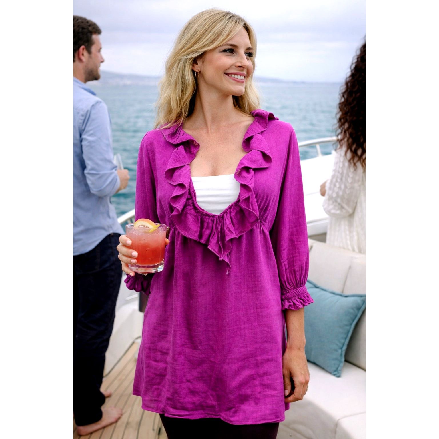 Free People Free People Ruffled Collar Morning Light Mini Dress/Top XS Size XS / US 0-2 / IT 36-38 - 1 Thumbnail