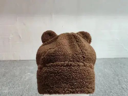 Other Bear Ears Fleece Beanie Hat Brown Color Size S/M Size ONE SIZE - 2 Thumbnail