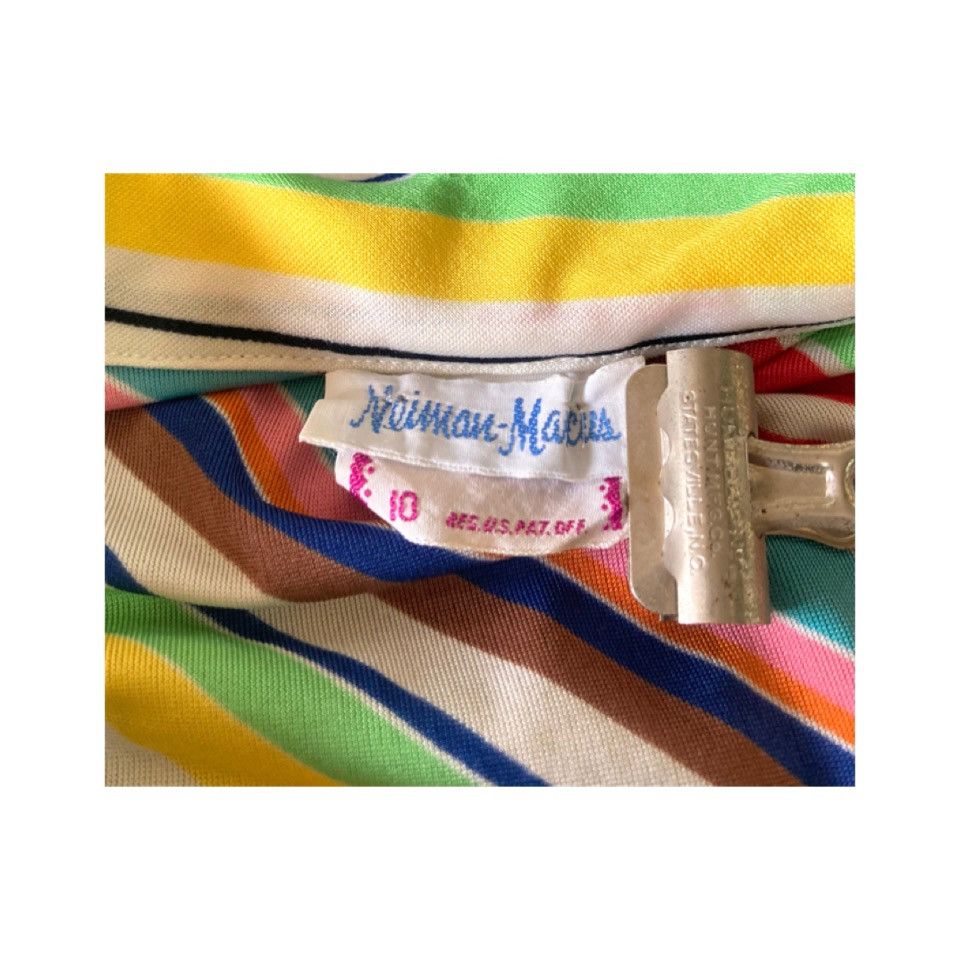 Neiman Marcus 70’s Neiman Marcus Vibrant Striped Polo Shirt Size S / US 4 / IT 40 - 4 Thumbnail
