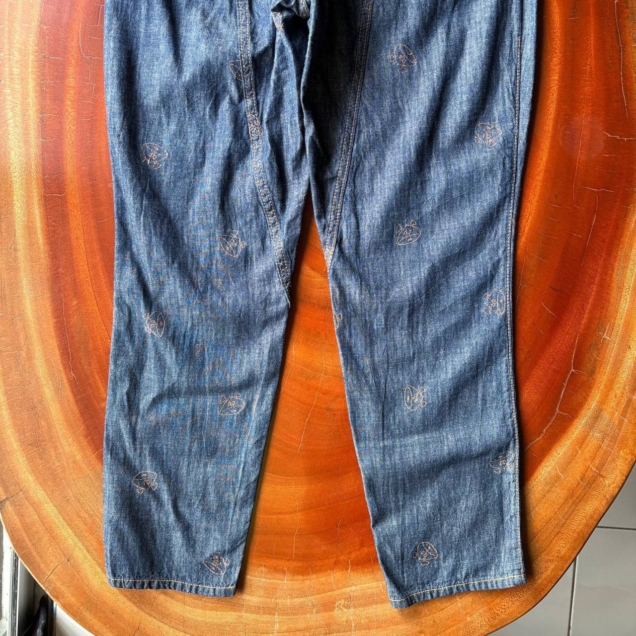 Ne-Net Ne-Net By Issey Miyake Embroidered Indigo Dye Jeans Pants Size US 30 / EU 46 - 6 Thumbnail