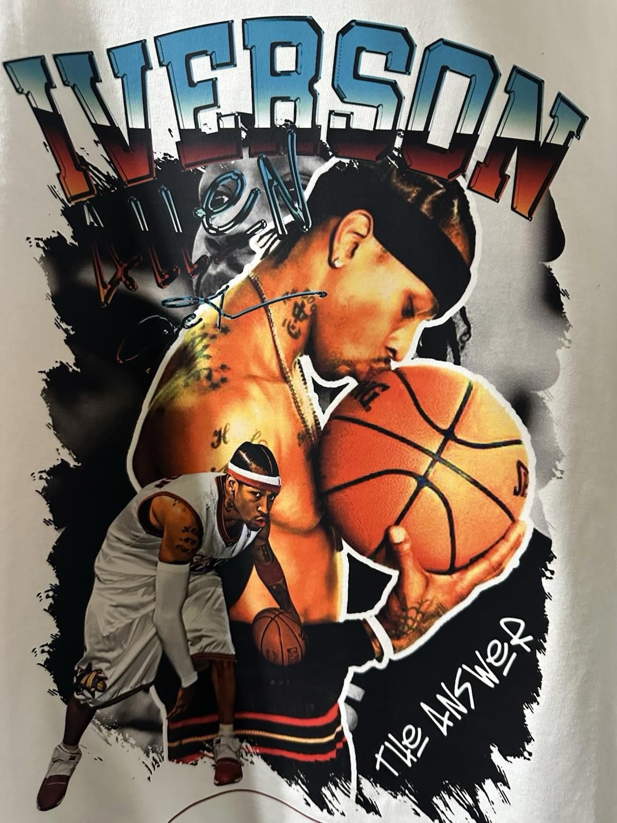 American Apparel Allen Iverson Inspired | Vintage NBA Style T-Shirt Size US XXL / EU 58 / 5 - 6 Thumbnail