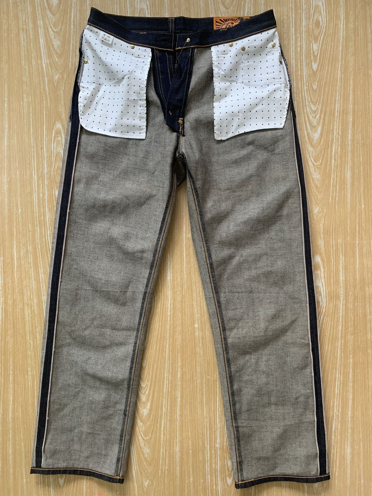 Japanese Brand 🔥 Rare.. Calee Selvedge Hard Denim Jeans Pants Size US 33 - 20 Thumbnail
