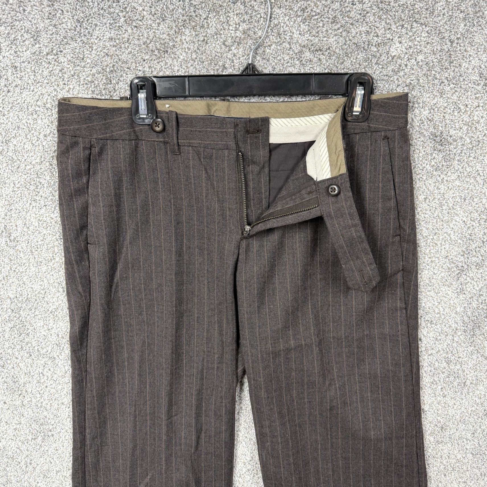Gap Gap Womens Ankle Trouser Wool-Blend Pinstripe Cuffed 34x28 Regular 8 Brown Tan Dress Pants Workwear Size 30" / US 8 / IT 44 - 6 Thumbnail