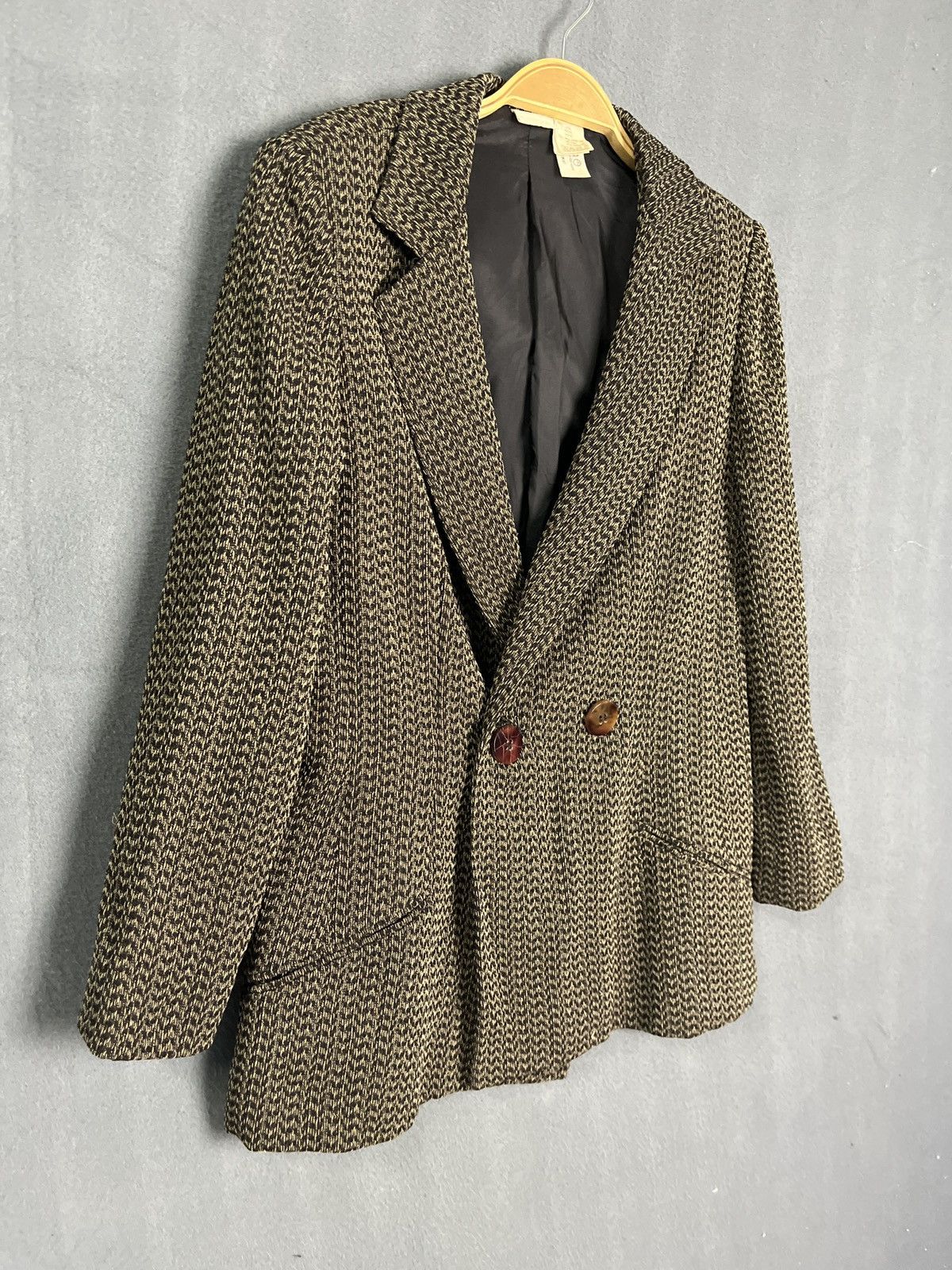 Krizia × Vintage Vintage Krizia Made in Italy Houndstooth Wool Jacket Size M / US 6-8 / IT 42-44 - 4 Thumbnail