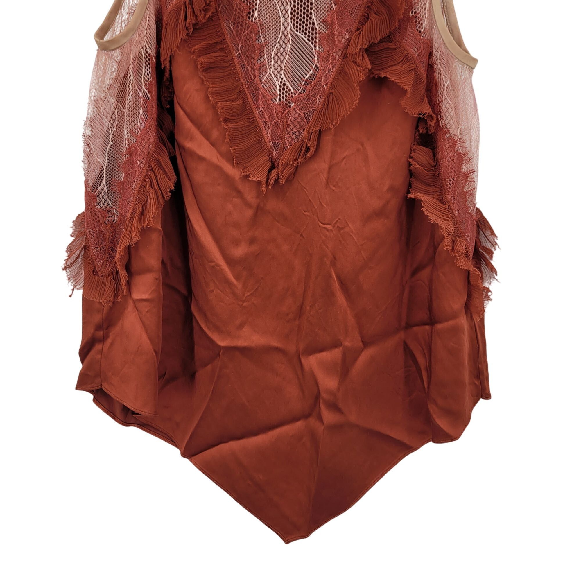 Jonathan Simkhai Jonathan Simkhai Feminine Ruffled Lace Top Blouse Sz M Rust Size M / US 6-8 / IT 42-44 - 7 Thumbnail