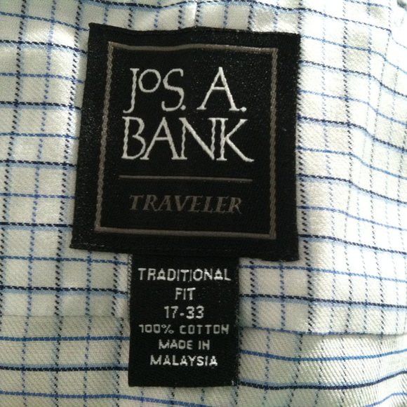 Jos. A. Bank JOS.A.BANK MENS WHITE 100%COTTON DRESS SHIRT SIZE: 17-33 Size US XL / EU 56 / 4 - 5 Thumbnail