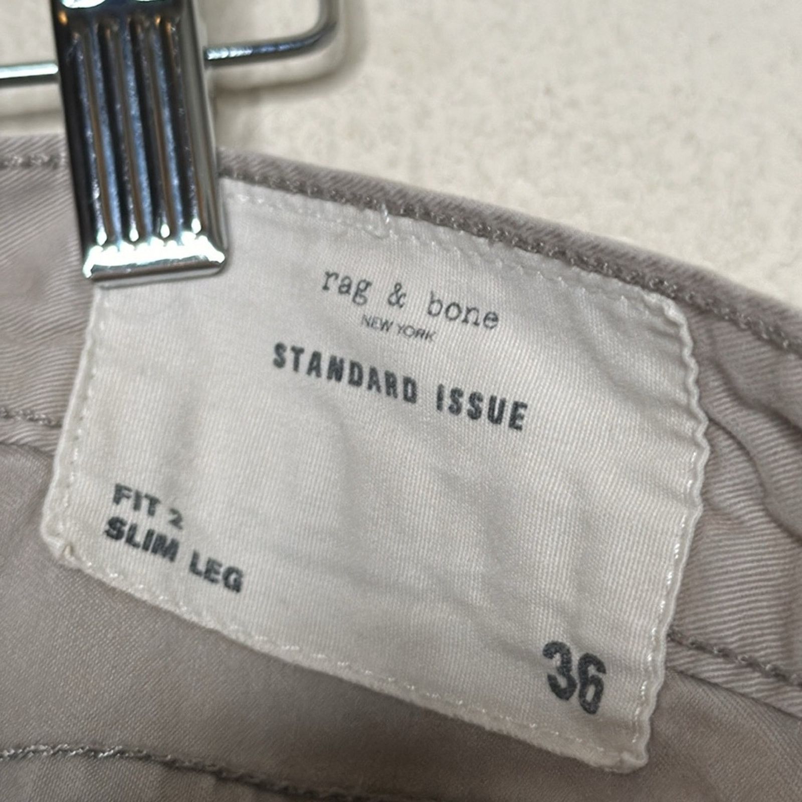 Rag & Bone Rag & Bone Standard Issue Fit 2 Slim Leg Pants Stone Size 36 Size US 36 / EU 52 - 10 Thumbnail