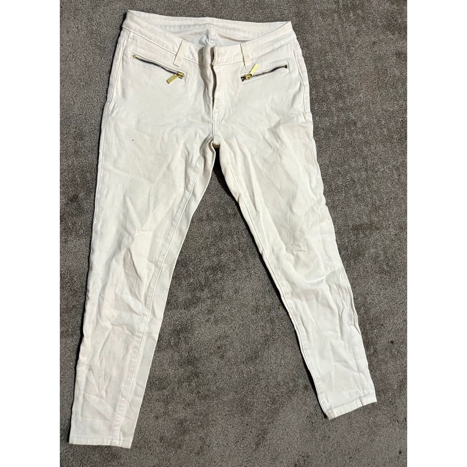 Michael Kors VINTAGE Michael Kors Womens Cropped Jeans Size 6P White Cotton Blend Stretch 5-Pocket Denim Size 28" / US 6 / IT 42 - 3 Thumbnail