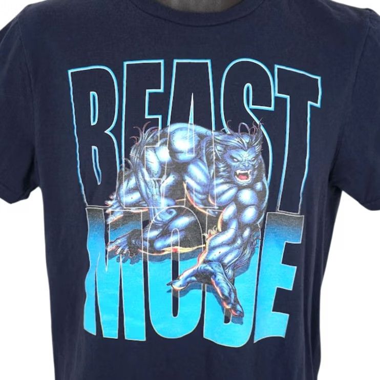 Vintage Beast Mode T Shirt Mens Small Blue X Men Marvel Hank McCoy Superhero Shirt Size US S / EU 44-46 / 1 - 2 Thumbnail