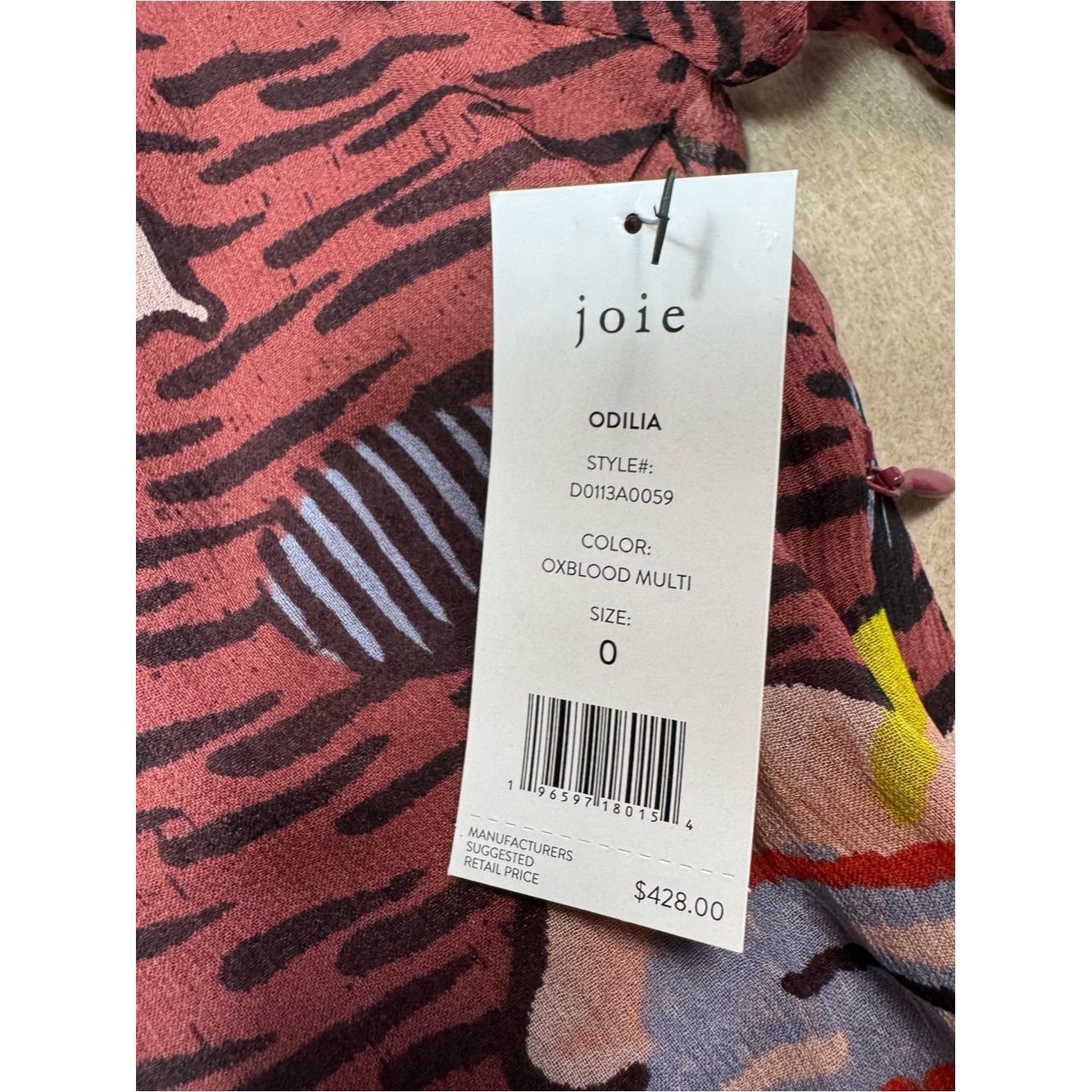 Joie NWT New $428 Joie Odilia Mini Silk Long Sleeve Dress In Oxb Size XS / US 0-2 / IT 36-38 - 7 Thumbnail