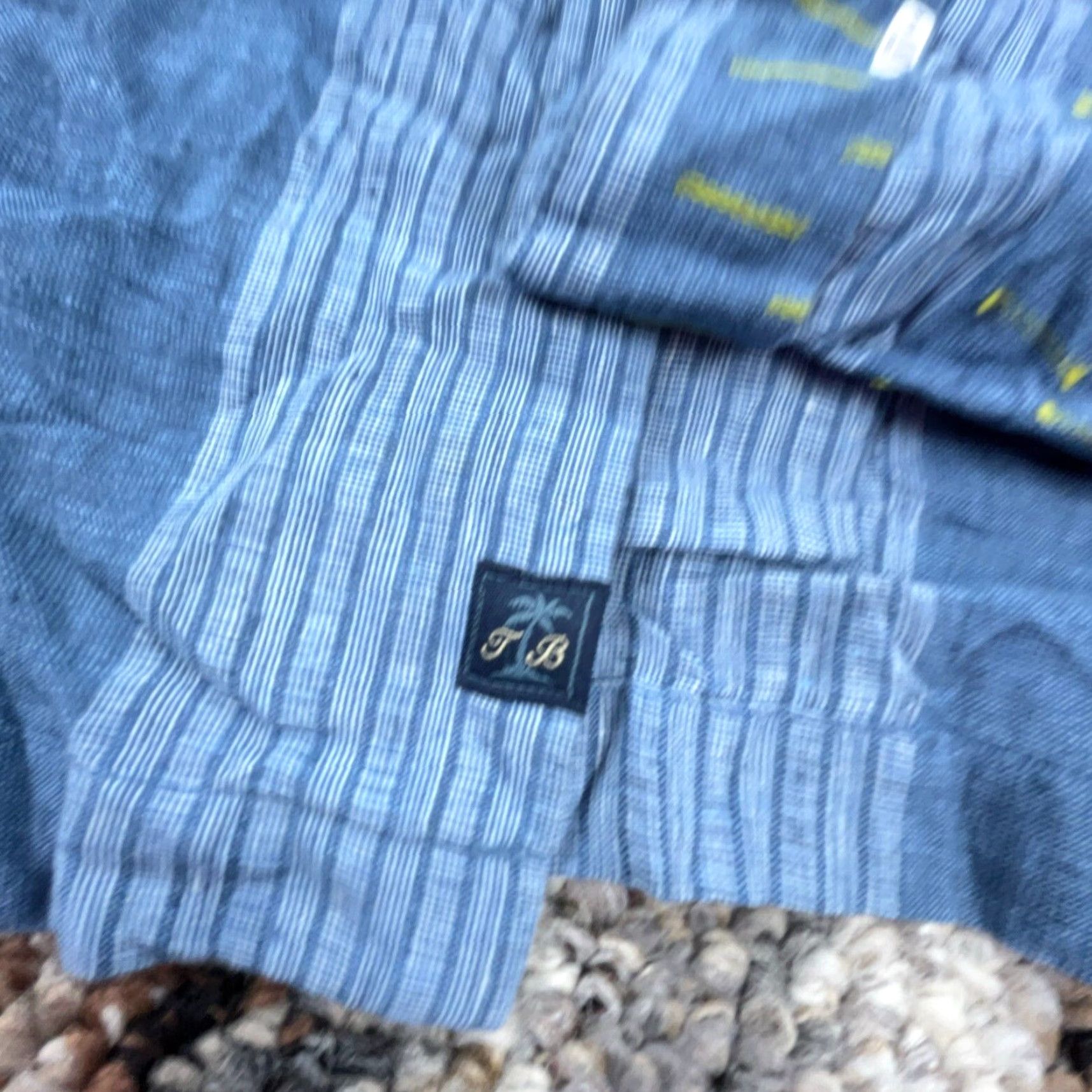 Tommy Bahama VINTAGE Tommy Bahama Shirt Men Large Blue Striped Linen Button-Up Casual Beachwear Summer Mens Size US L / EU 52-54 / 3 - 5 Thumbnail