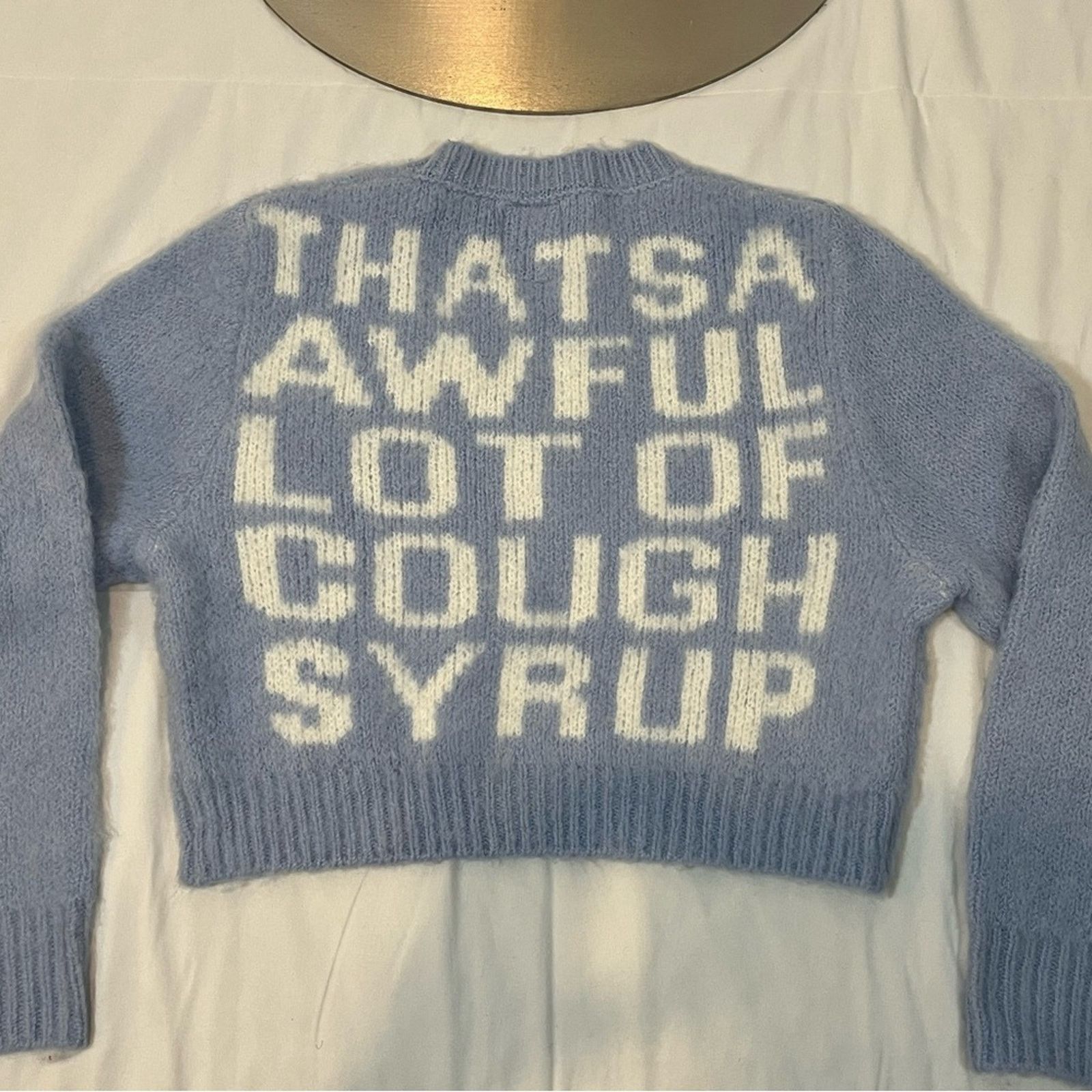 Awful Lot of Cough Syrup That’s A Awful Lot Of Cough Syrup Baby Blue Sweater Size L / US 10 / IT 46 - 6 Thumbnail