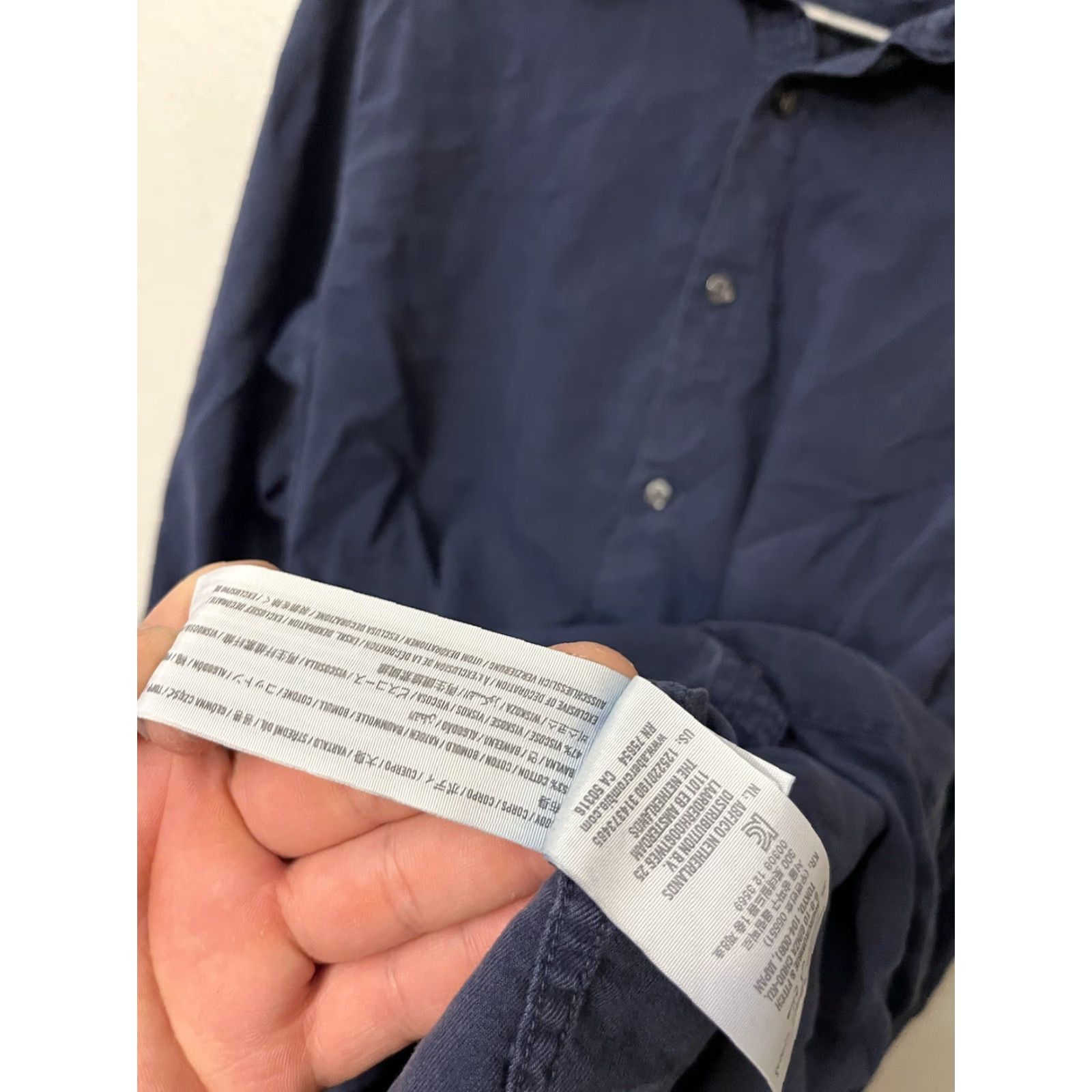 Abercrombie & Fitch Abercrombie & Fitch Mens XL Navy Long Sleeve Button-Down Cotton Viscose Shirt Size US XL / EU 56 / 4 - 4 Thumbnail
