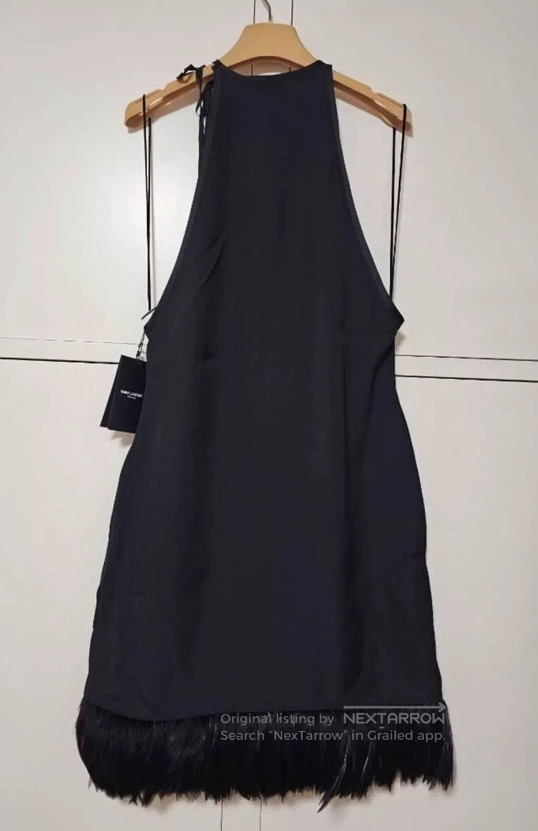 Saint Laurent Paris Saint Laurent Feather Trim Halter Dress. Size S / US 4 / IT 40 - 2 Thumbnail