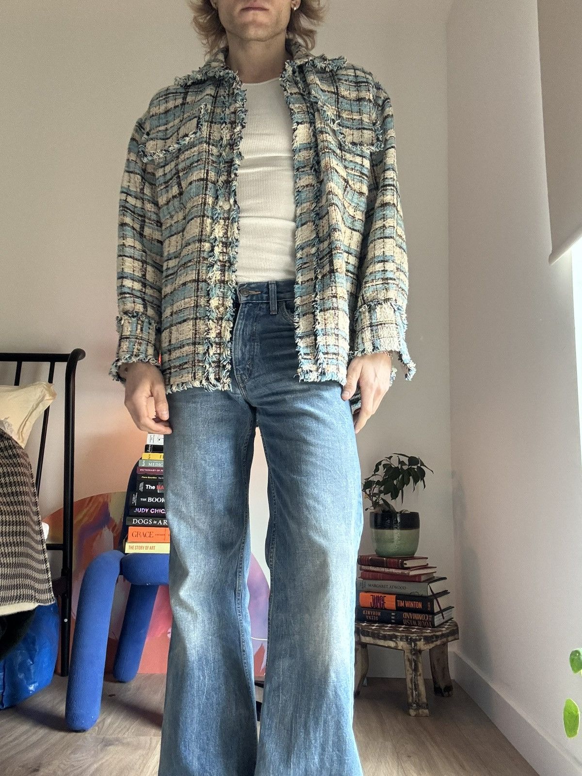 MSGM Unique MSGM Frayed Tweed Chanel-inspo Jacket Size L / US 10 / IT 46 - 3 Thumbnail